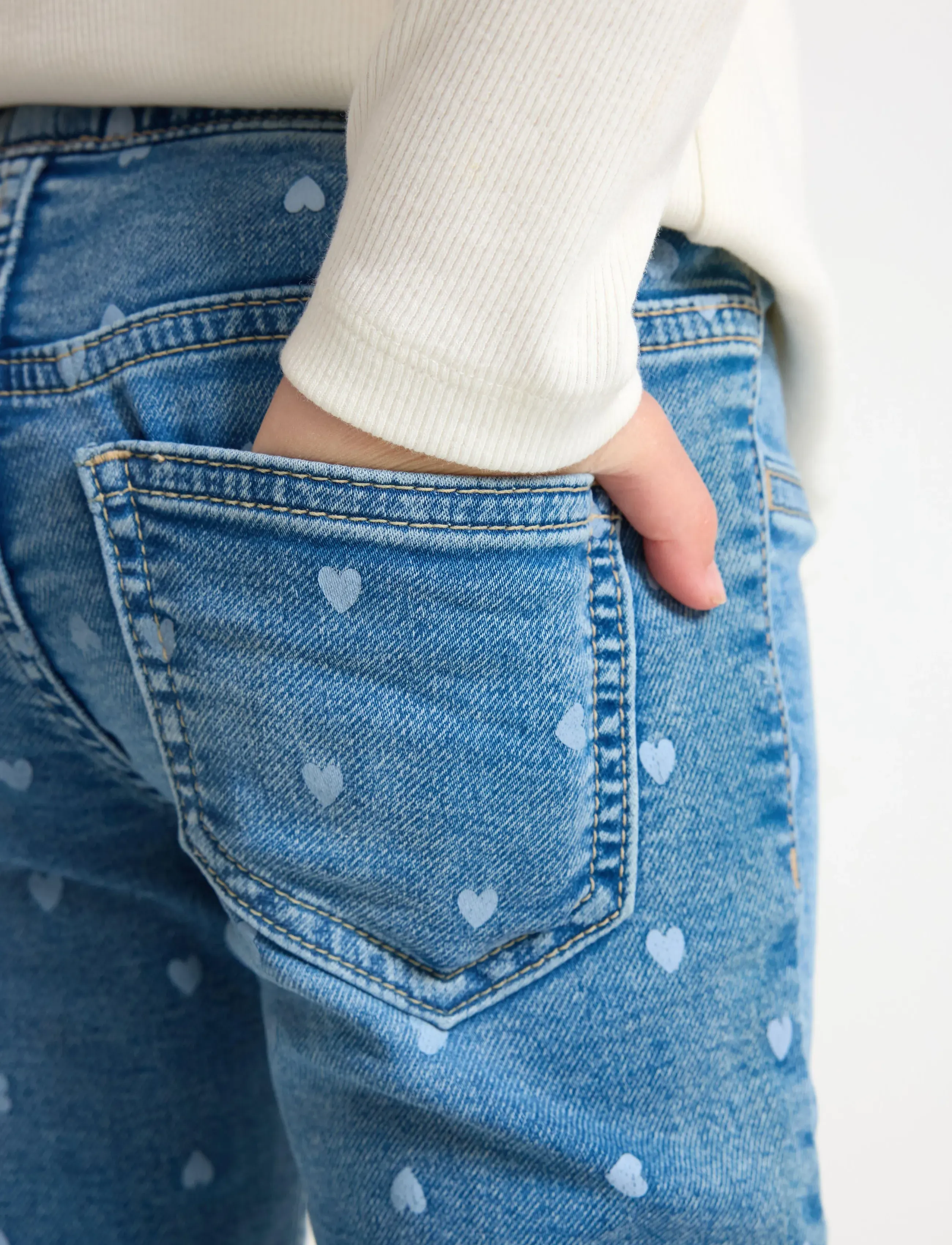 Lindex - FREJA Flared leg jeans with hearts - bootcut jeans - denim blue - 4