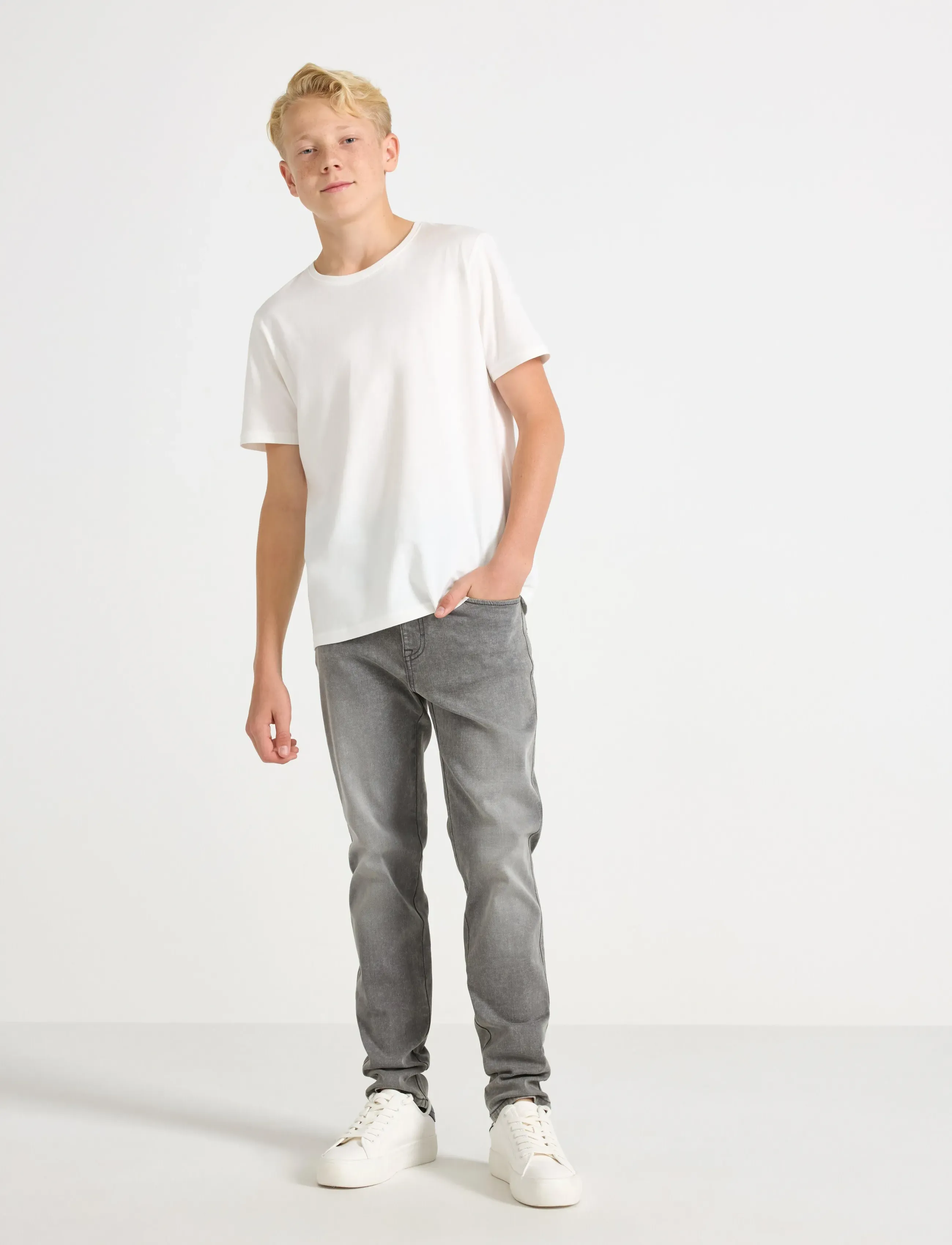 Lindex Trousers denim Staffan narrow - Jeans - GREY / grey