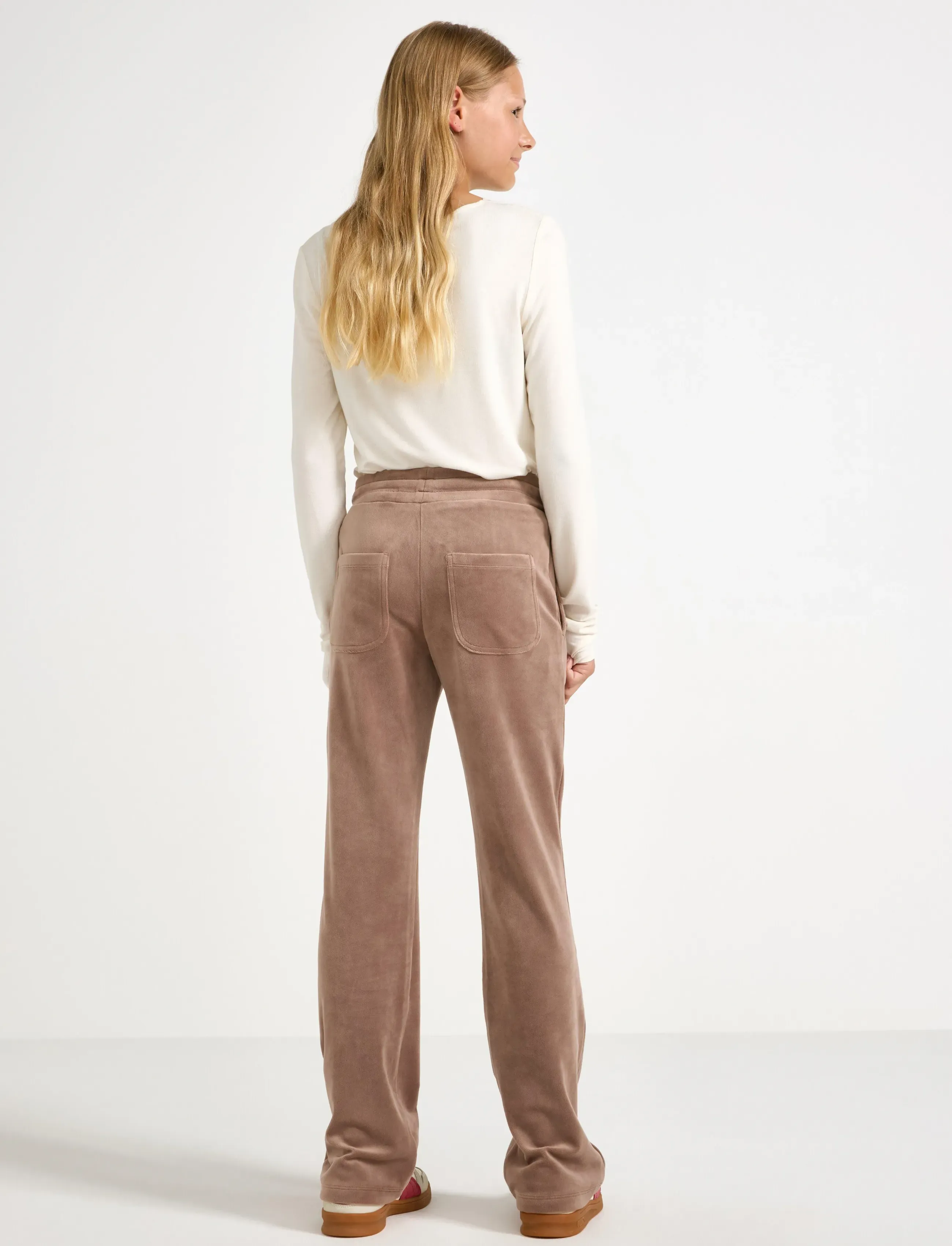 Lindex - Utsvängda byxor i velour - sweatpants - dark khaki - 3