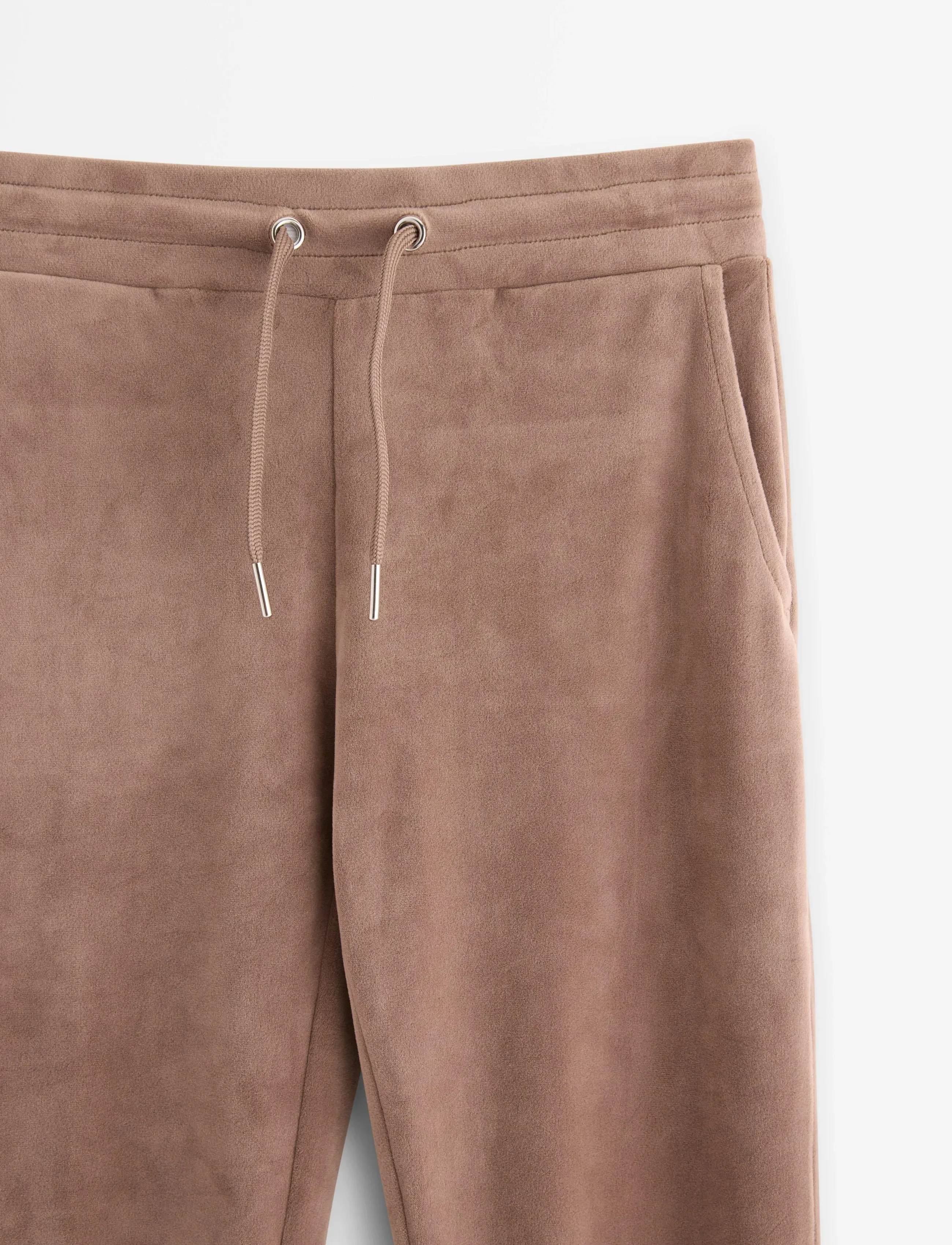 Lindex - Utsvängda byxor i velour - sweatpants - dark khaki - 5