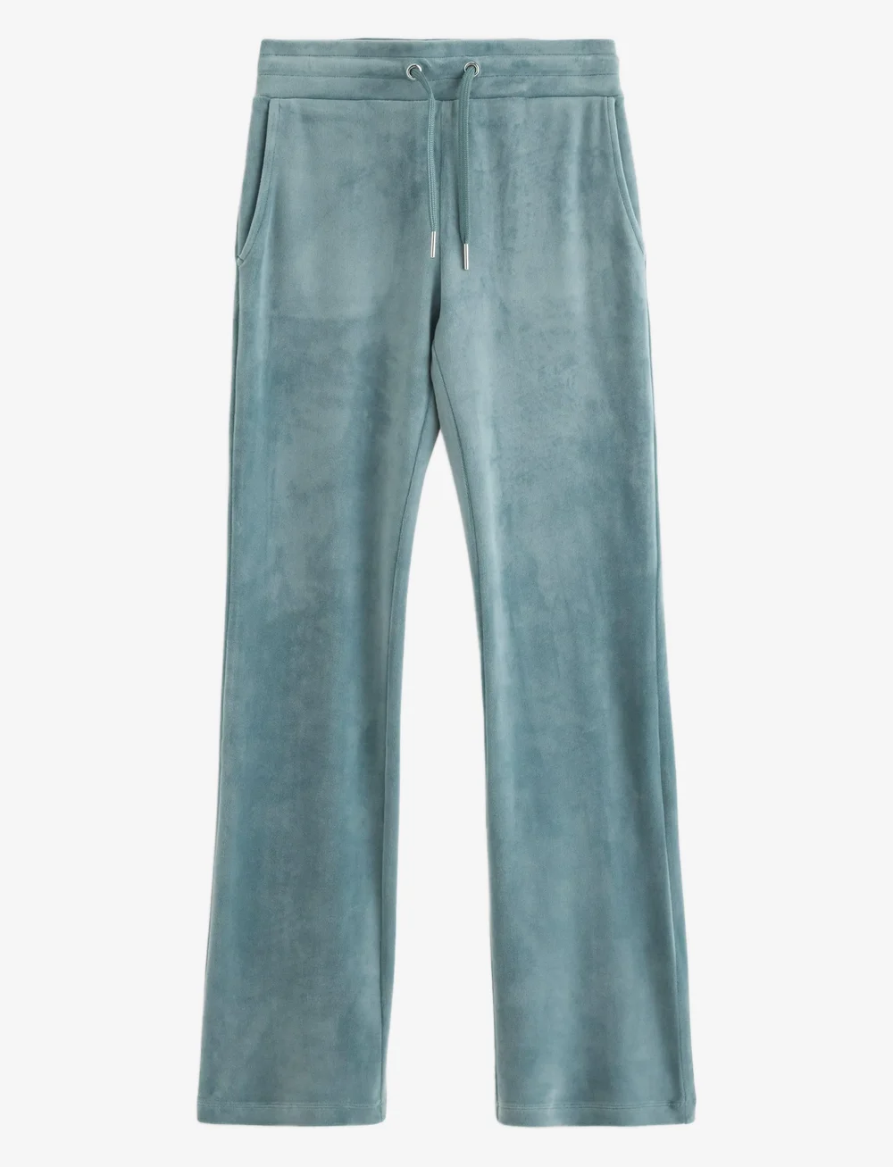 Lindex - Utsvängda byxor i velour - jogginghosen - dusty aqua - 1