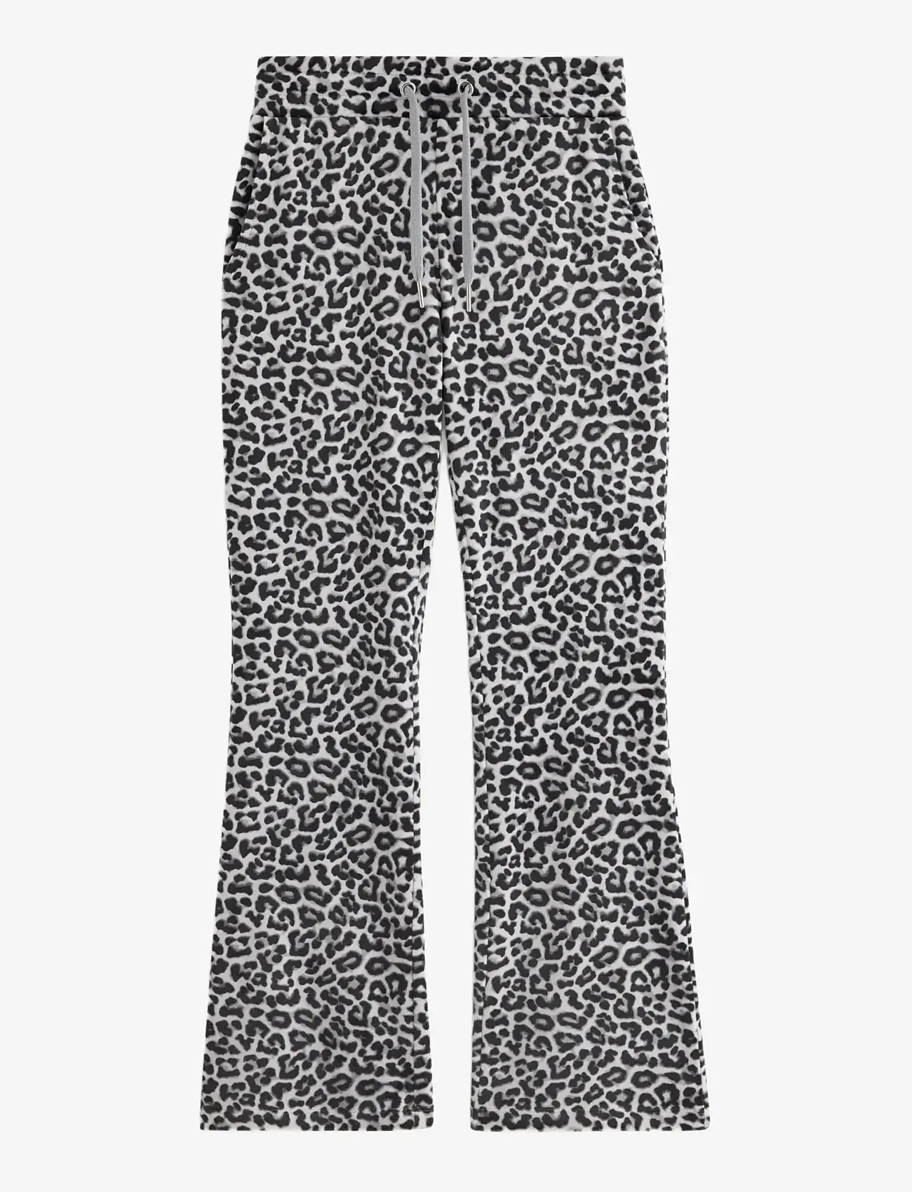 Lindex - Utsvängda byxor i velour - sweatpants - grey - 1