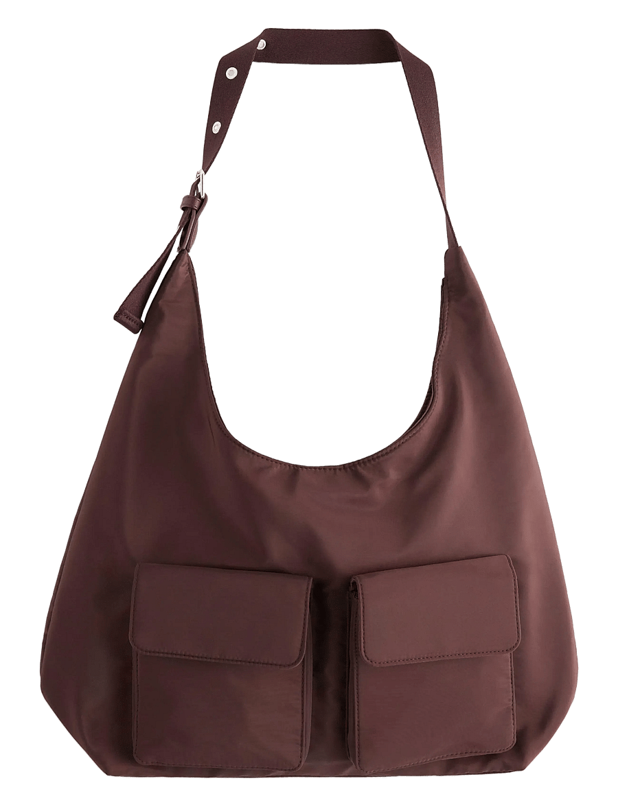 Lindex - Bag v shape w pockets - mode trends - dark brown - 0