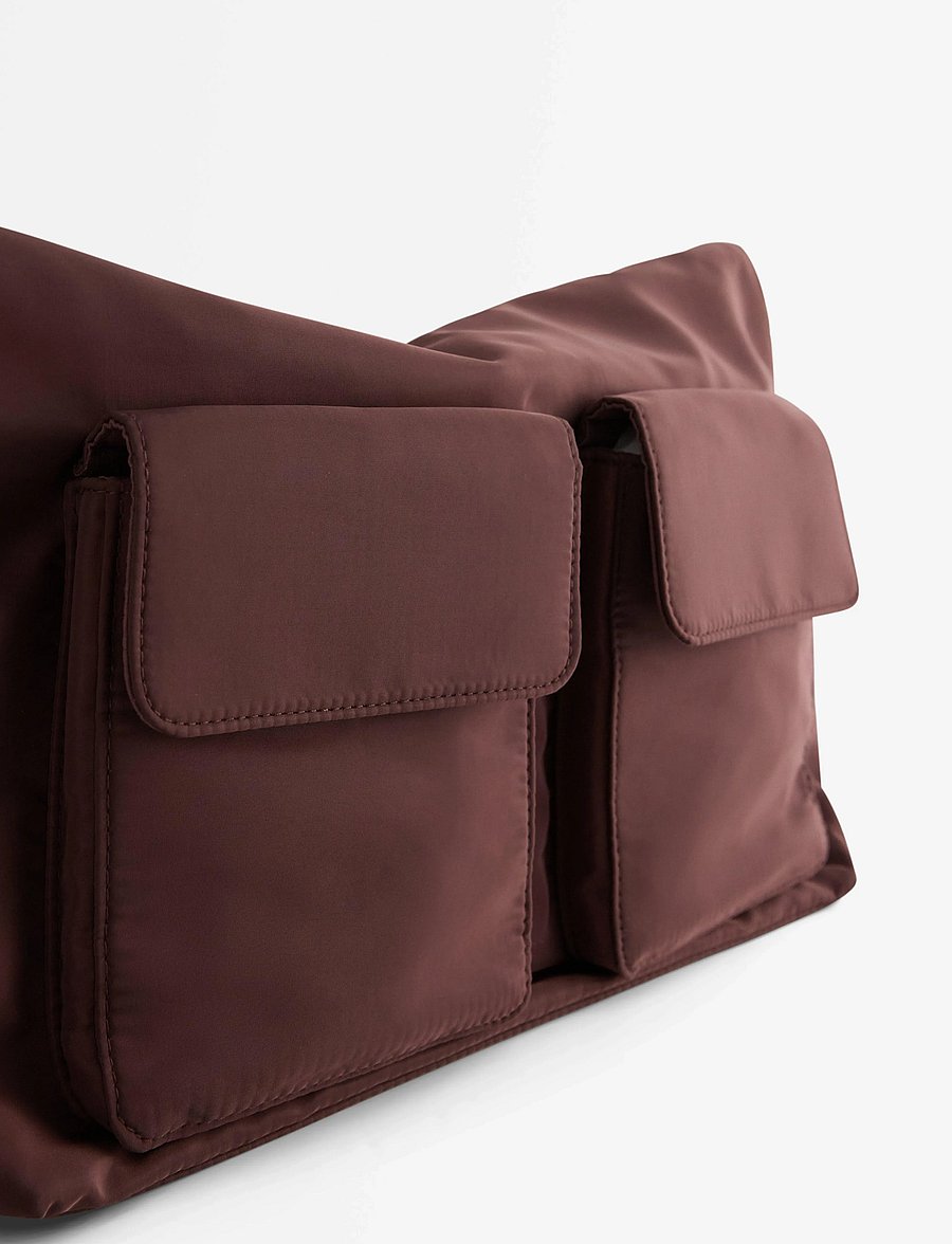 Lindex - Bag v shape w pockets - mode trends - dark brown - 2