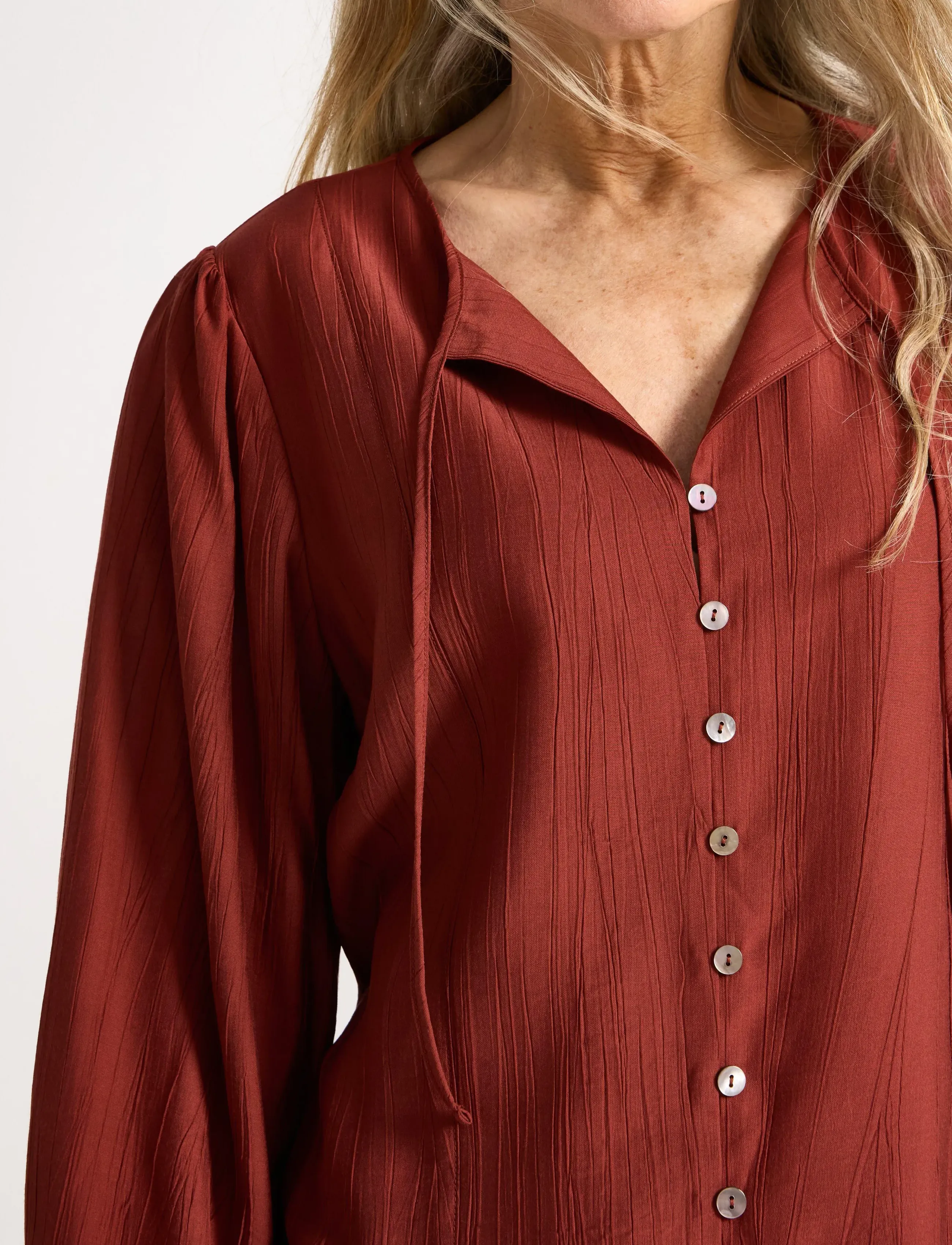 Lindex - Blouse Louise - blouses met lange mouwen - dark dusty red - 4