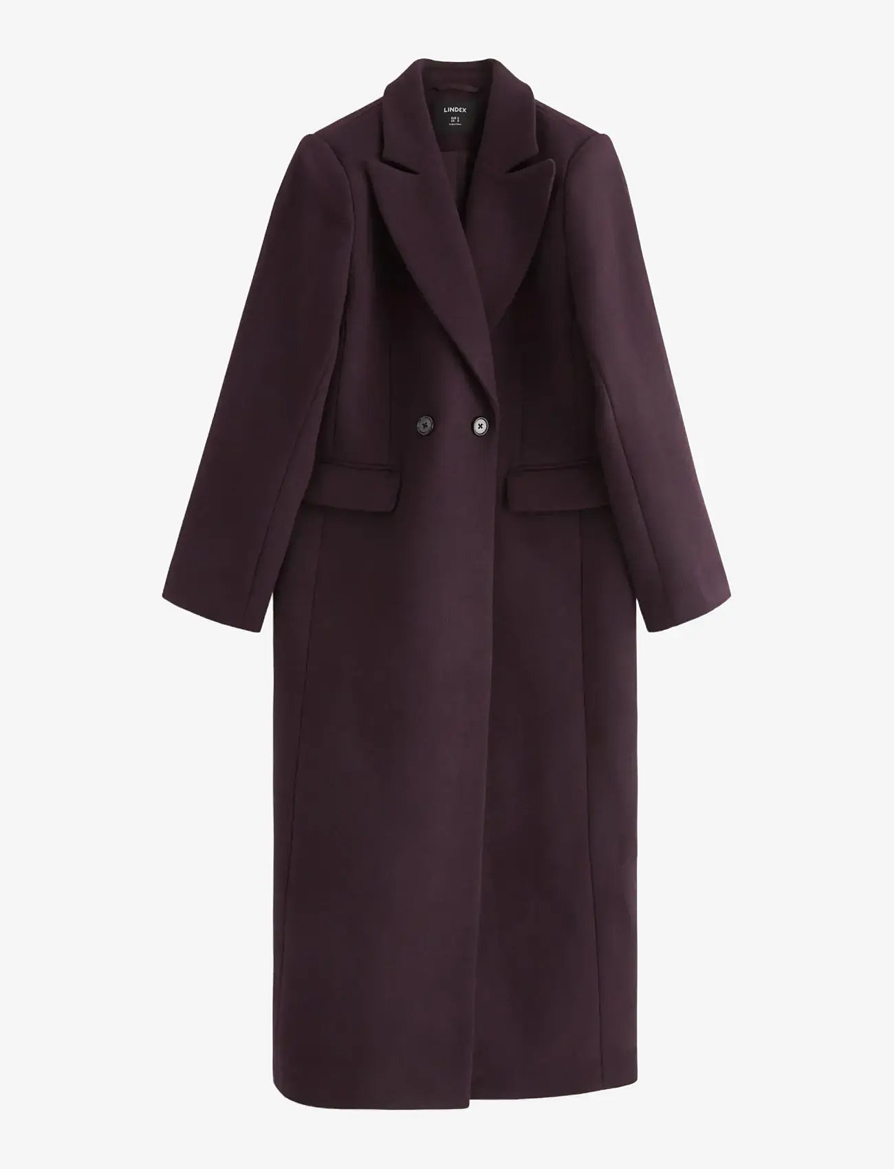 Lindex - Coat in wool blend - ullkappor - dark dusty red - 1