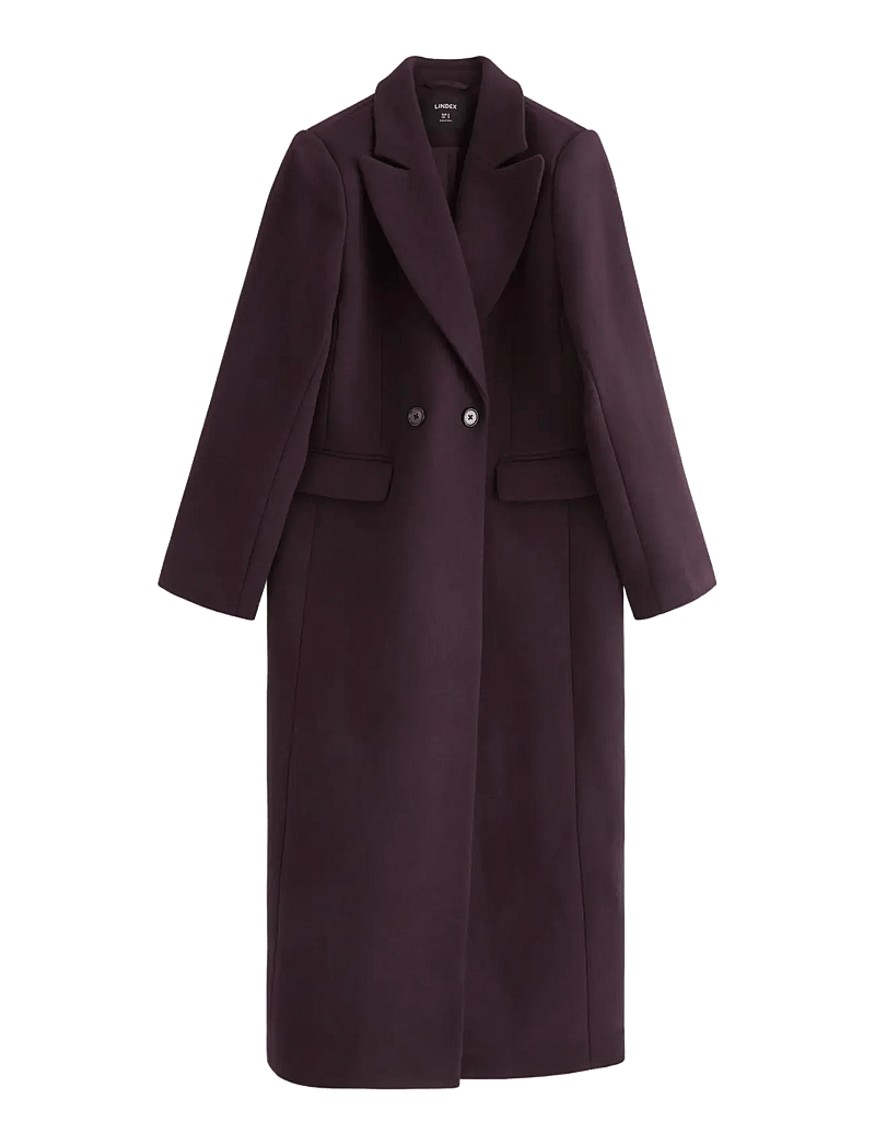 Lindex - Coat in wool blend - ullkappor - dark dusty red - 1