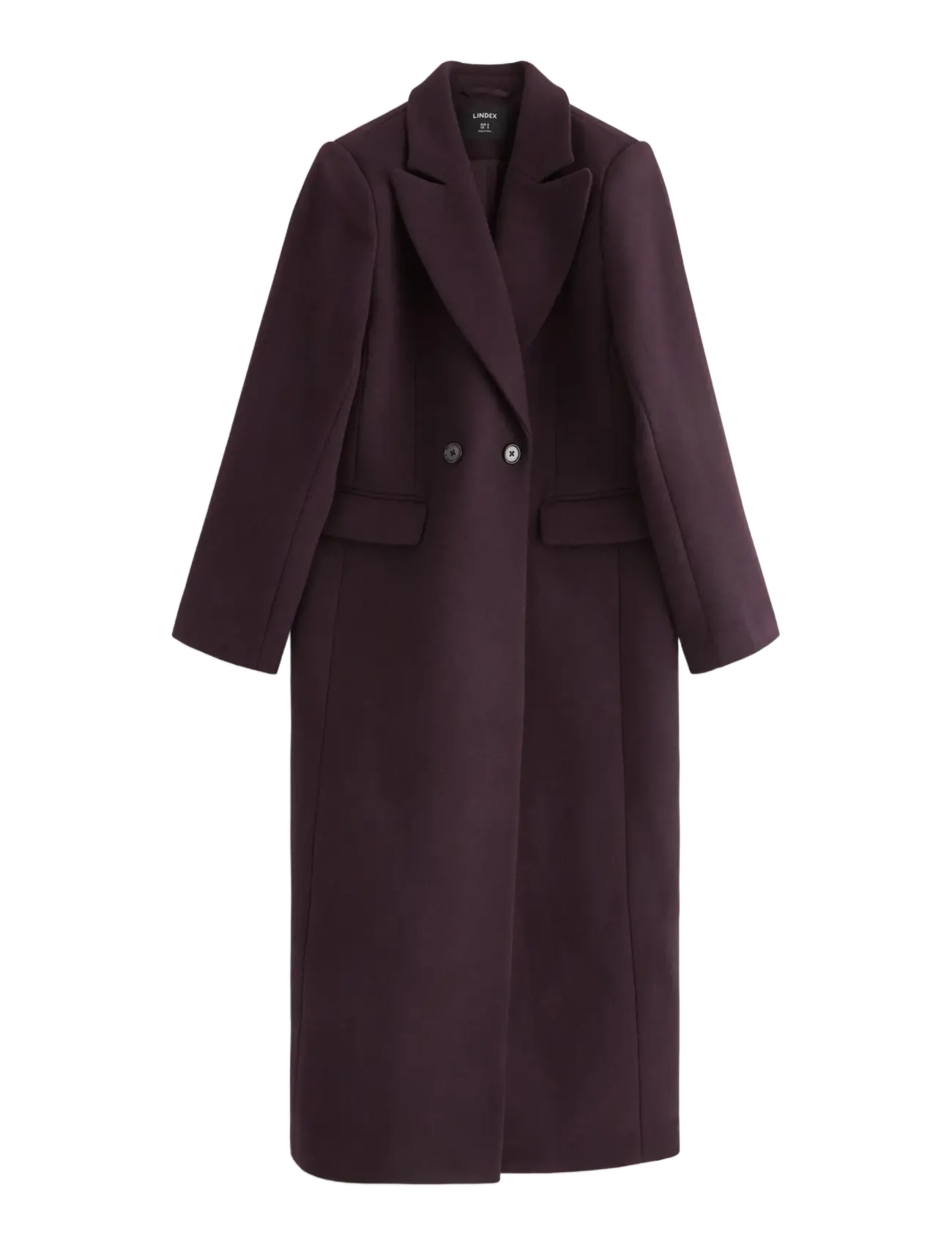 Lindex Coat in wool blend - Jackor & Kappor - DARK DUSTY RED / burgundy