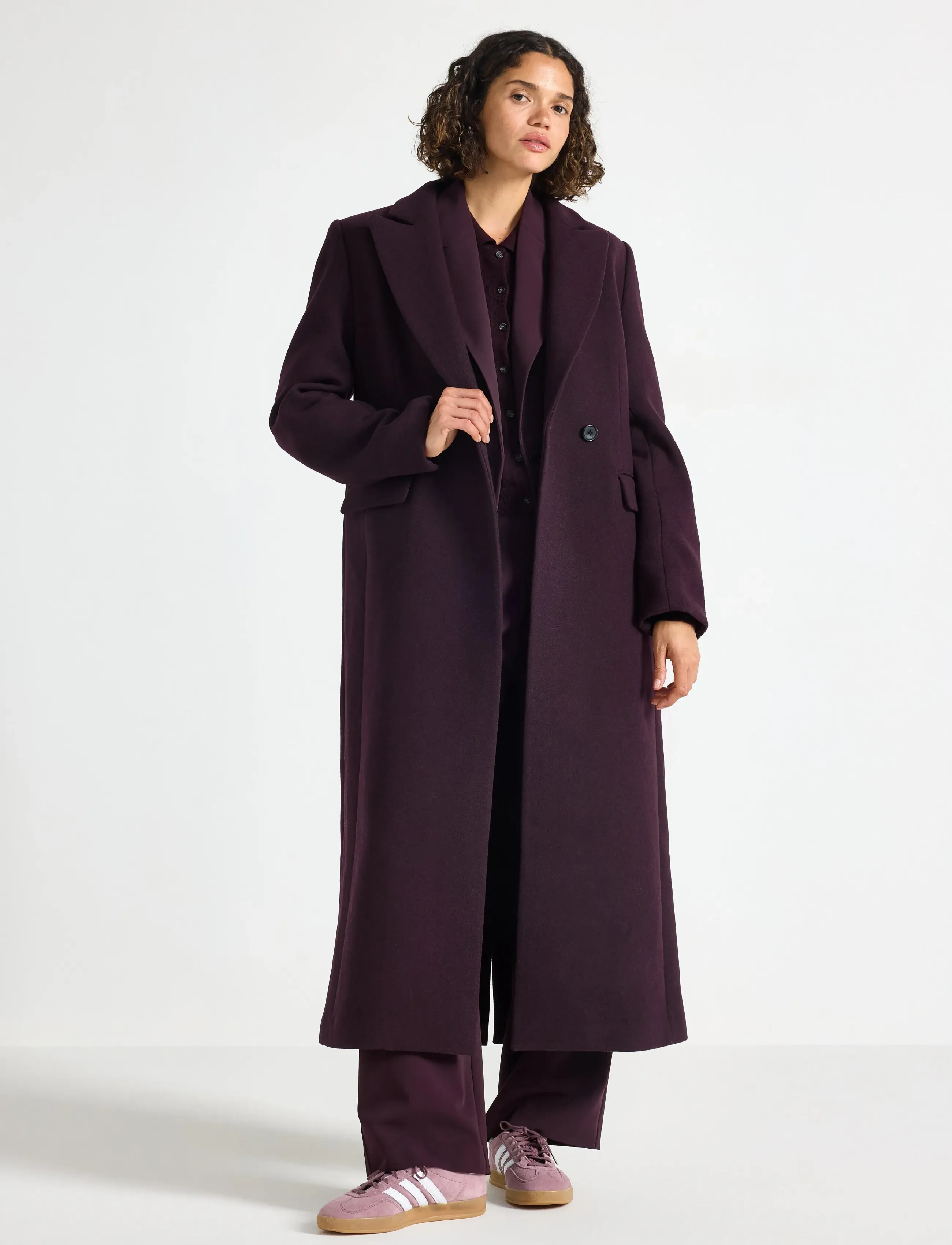 Lindex Coat in wool blend - Jacken & Mäntel - DARK DUSTY RED / burgundy