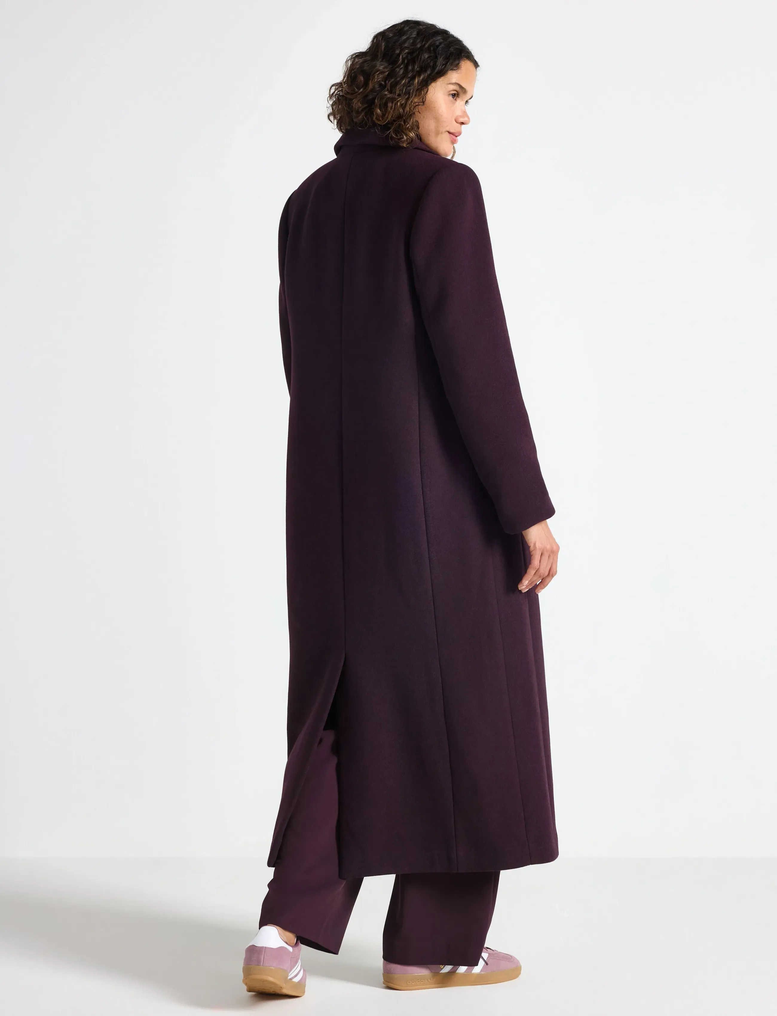 Lindex - Coat in wool blend - dark dusty red - 3