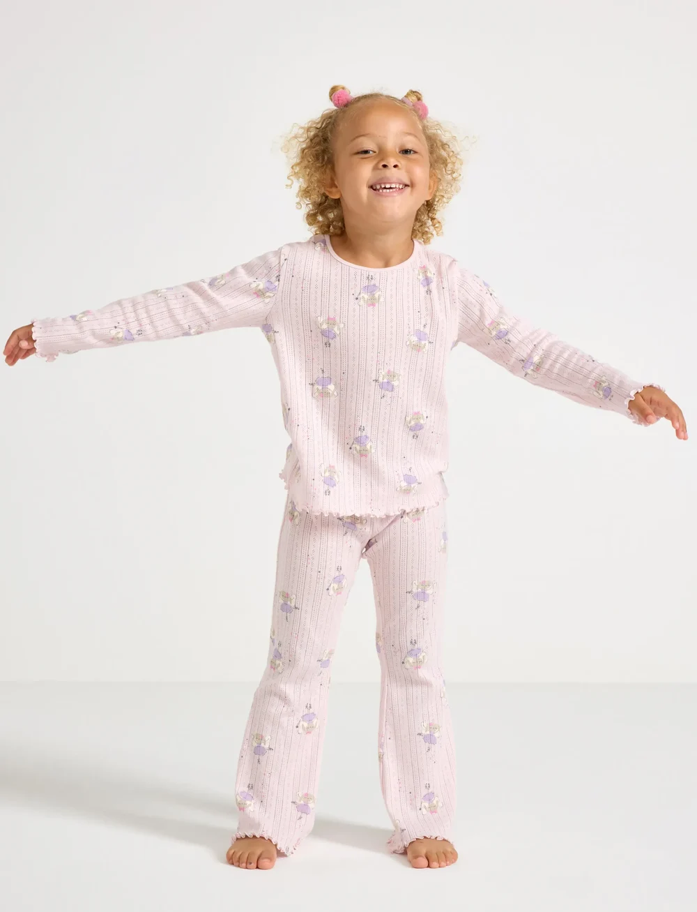 Lindex - Pyjamas Pointelle flare - pyjama-sets - light pink - 0