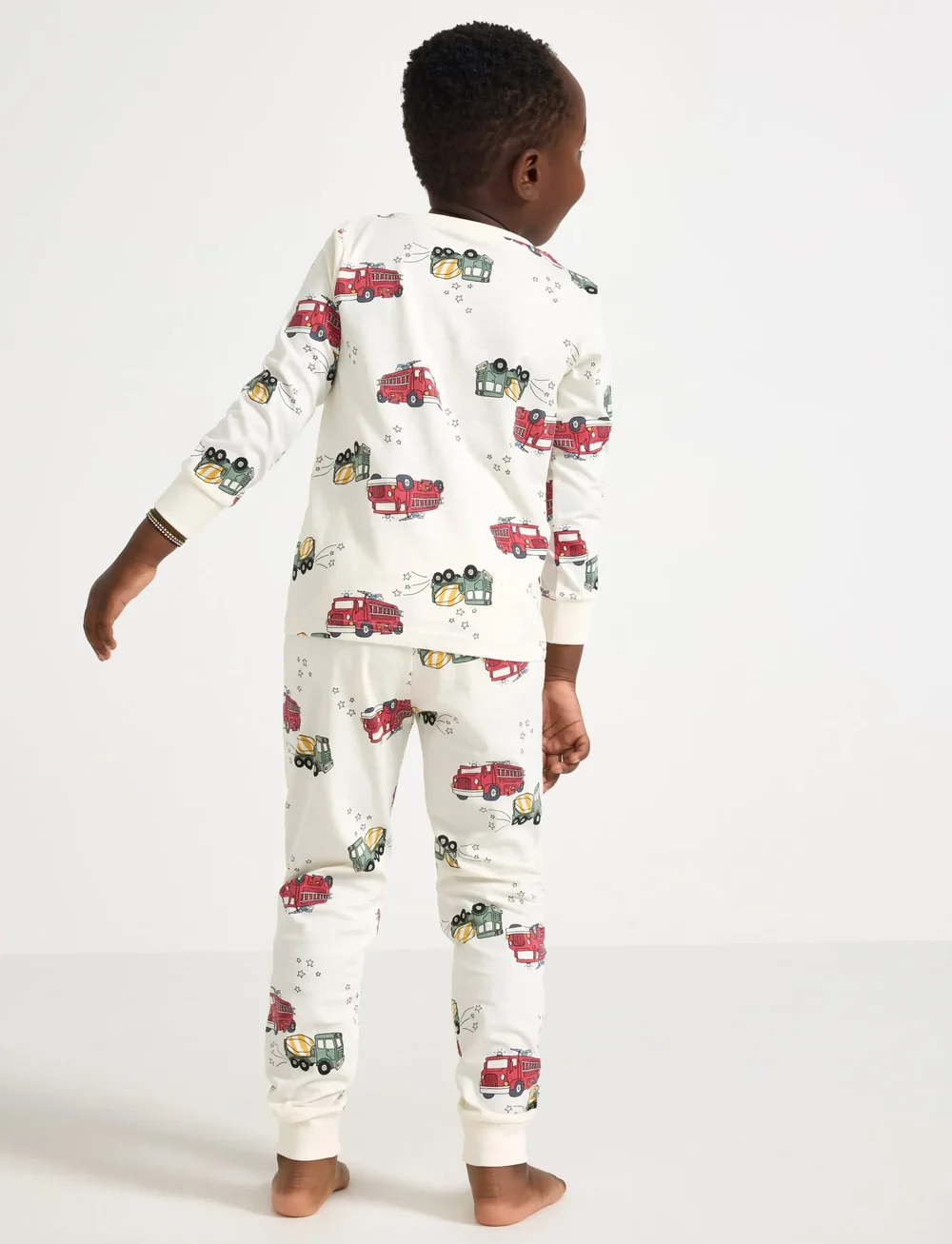 Lindex - Pyjamas fire trucks Working v - pyjama-sets - white - 3