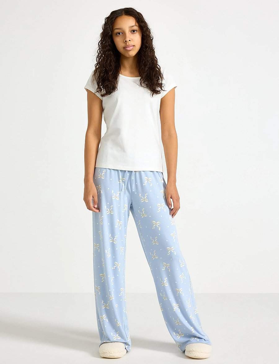 Lindex - Trousers pyjama wide - schlafanzüge - light blue - 0