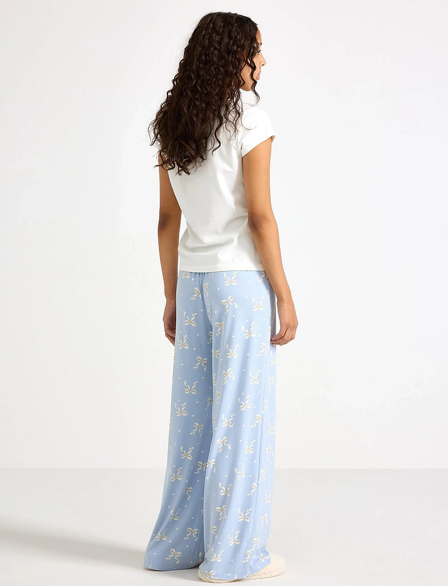 Lindex - Trousers pyjama wide - schlafanzüge - light blue - 3
