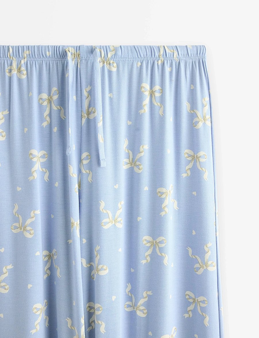 Lindex - Trousers pyjama wide - schlafanzüge - light blue - 5