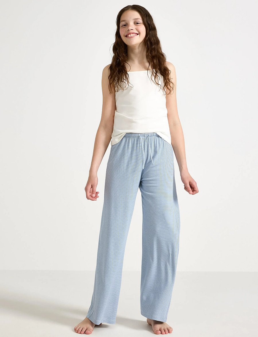 Lindex - Trousers pyjama wide - pyjamas - light dusty blue - 0