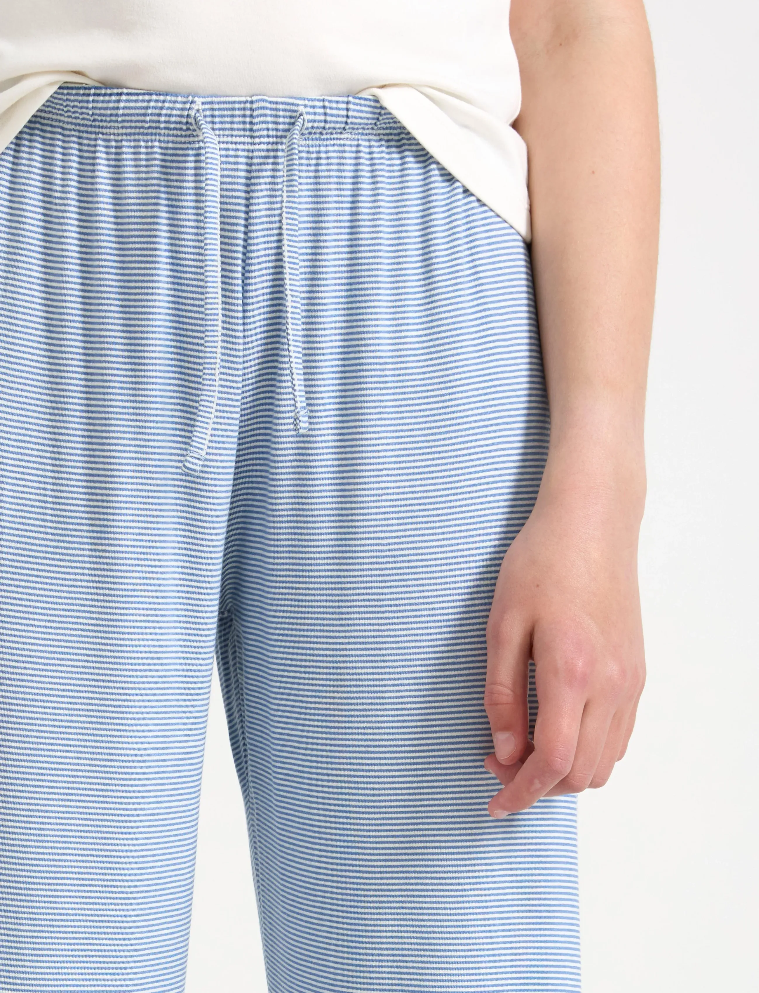 Lindex - Trousers pyjama wide - laveste priser - light dusty blue - 4