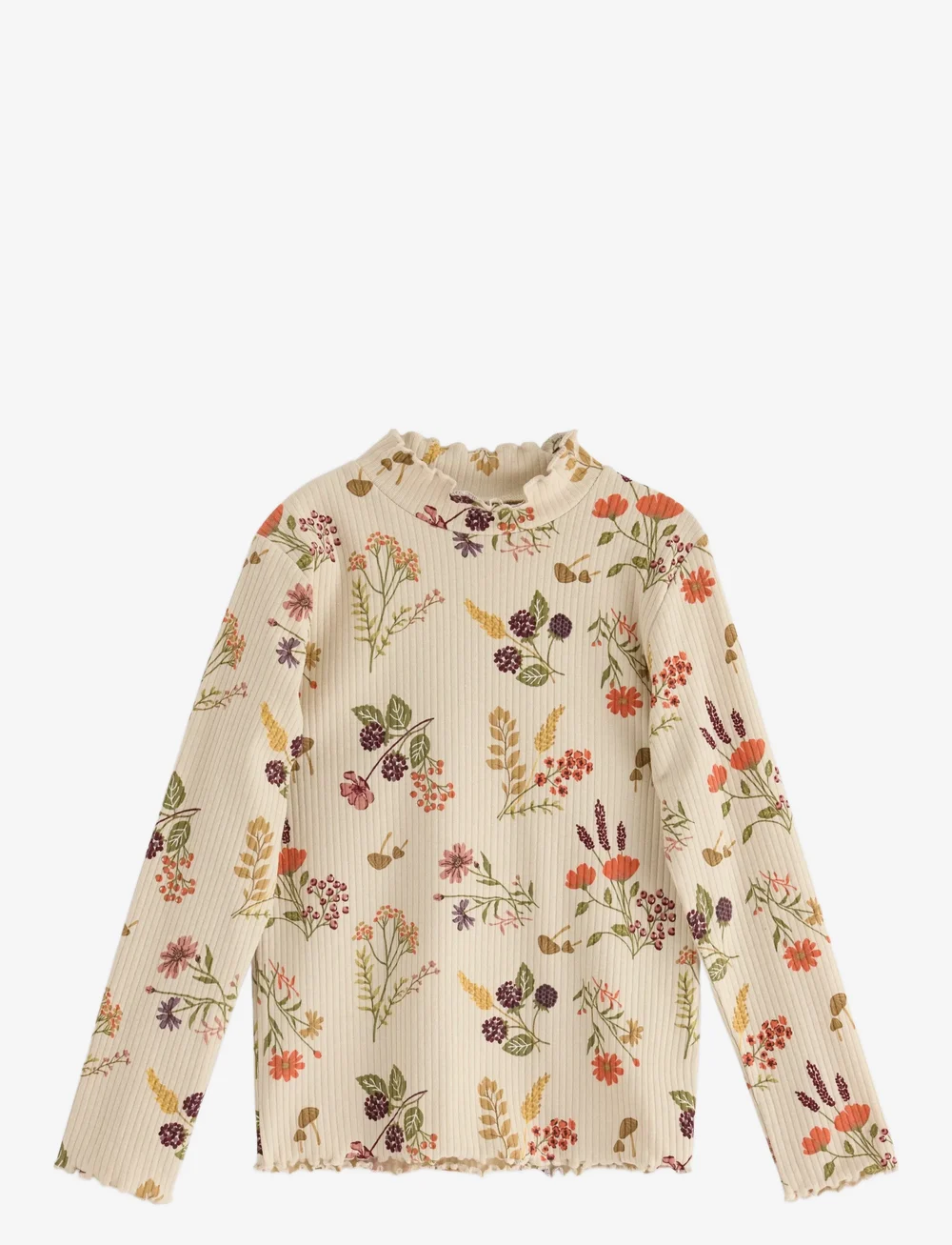 Lindex - Top turtleneck wide rib and AO - langärmelig - light beige - 1