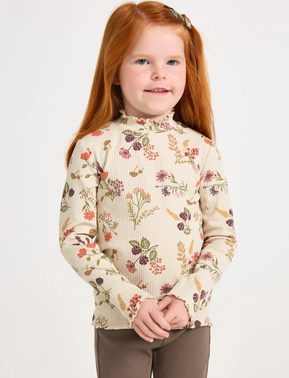 Lindex - Top turtleneck wide rib and AO - langärmelig - light beige - 0