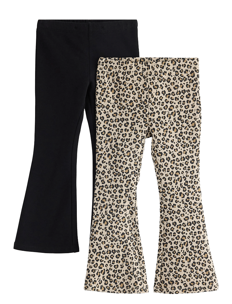 Lindex - Leggings flare br inside 2 pa - leggings - black - 0