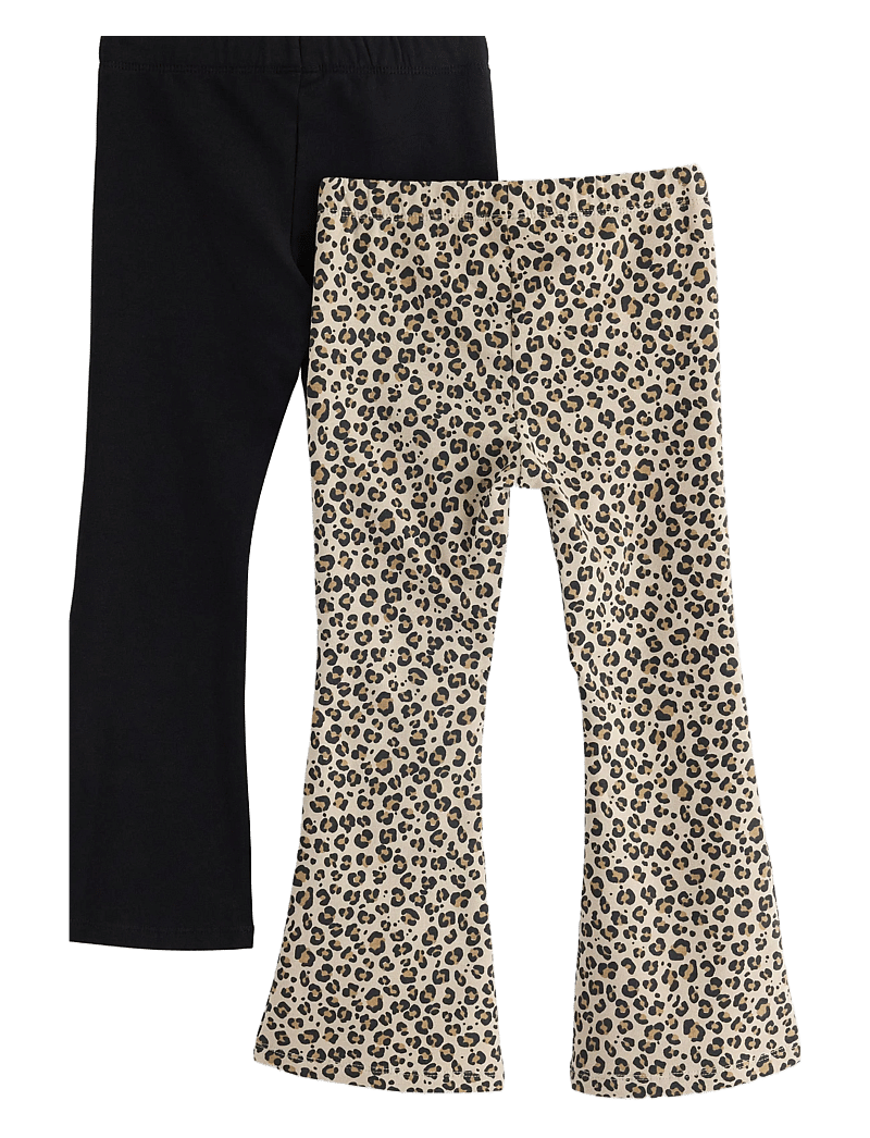 Lindex - Leggings flare br inside 2 pa - leggings - black - 1