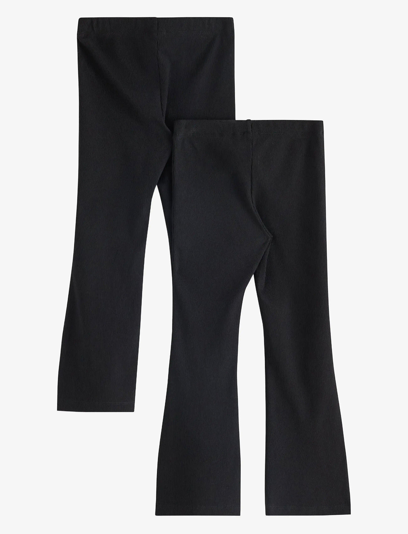 Lindex - Leggings rib flare 2 pack - black - 1