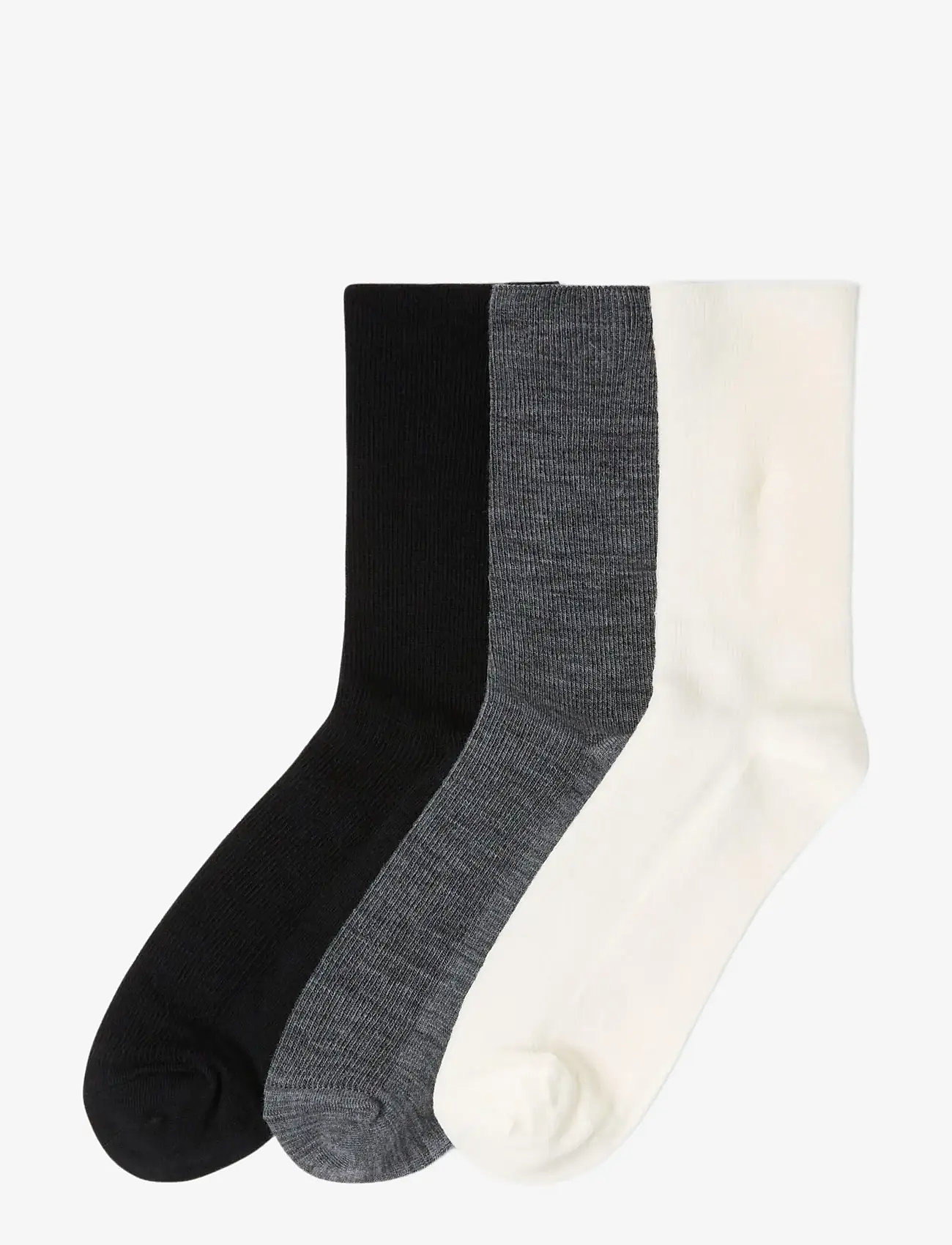 Lindex - Sock 3 p wool rib - black - 0