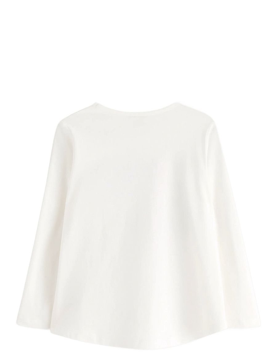 Lindex - Top ls leo sequins butterfli - långärmade t-shirts - light dusty white - 2