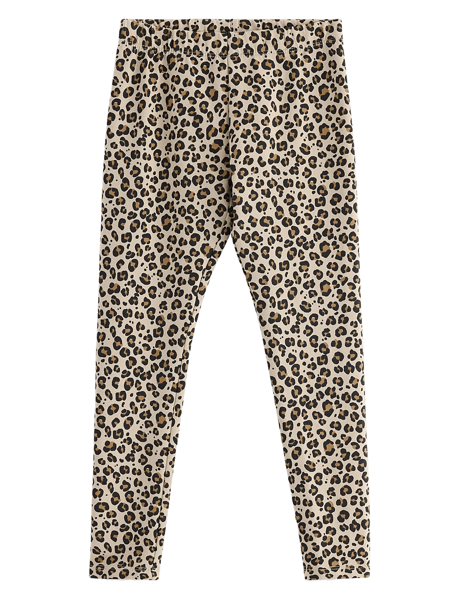 Lindex - Leggings br leo AOP - leggings - beige - 1