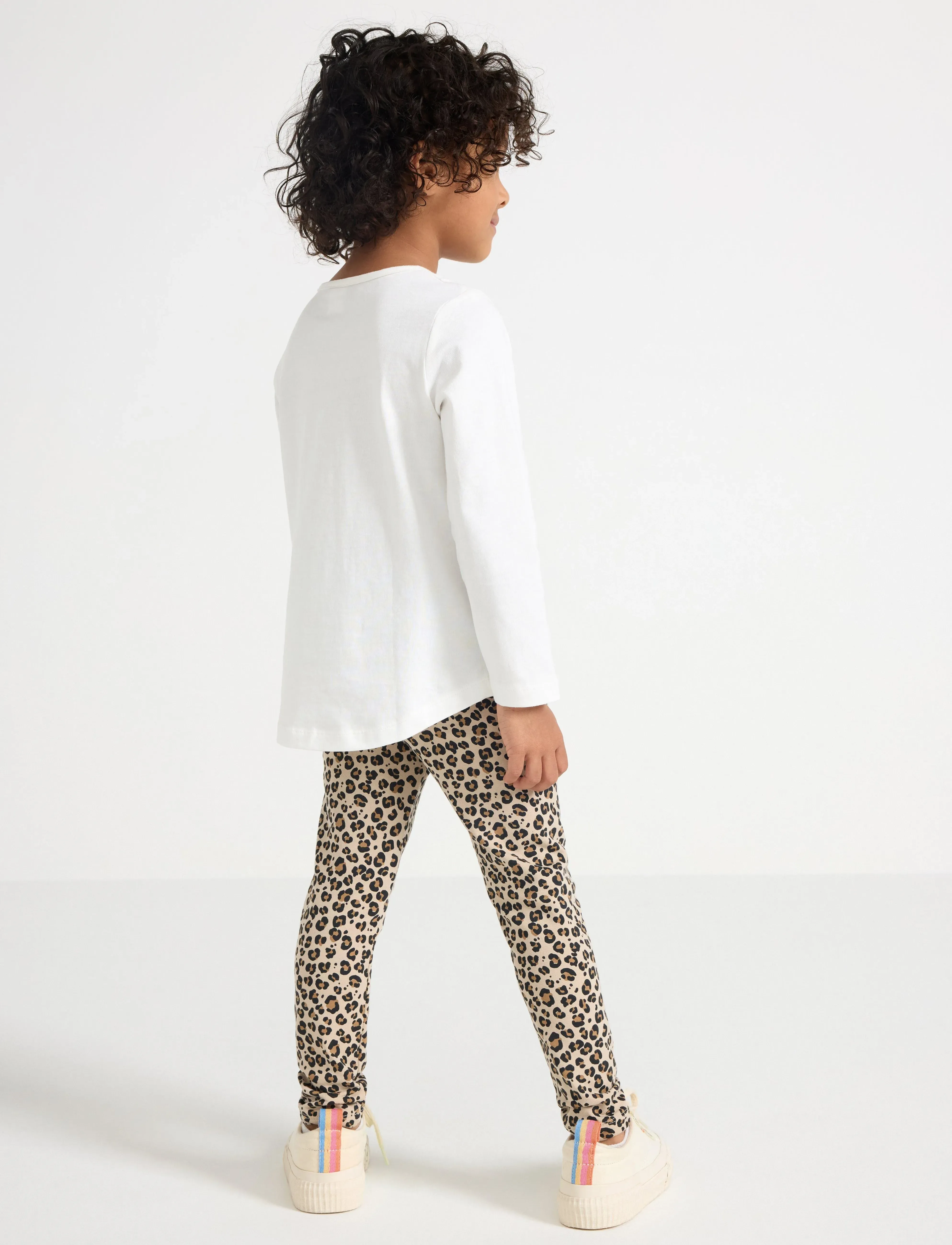 Lindex - Leggings br leo AOP - leggings - beige - 3