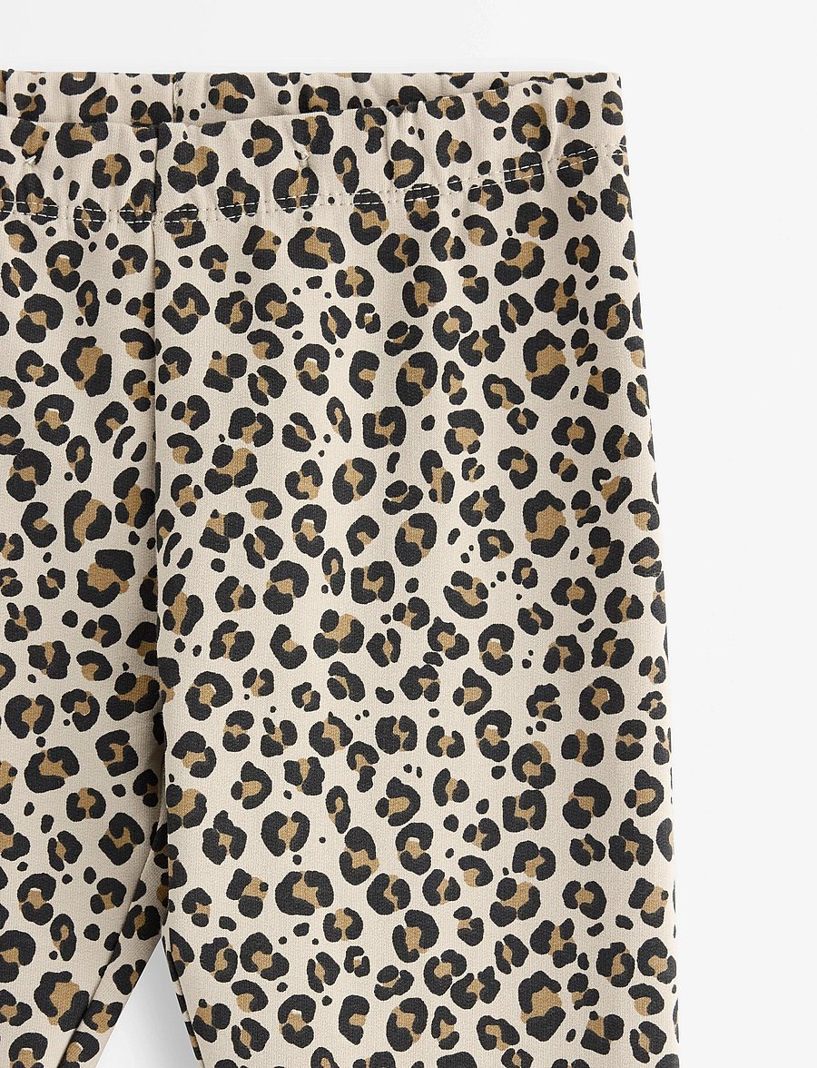 Lindex - Leggings br leo AOP - leggings - beige - 5