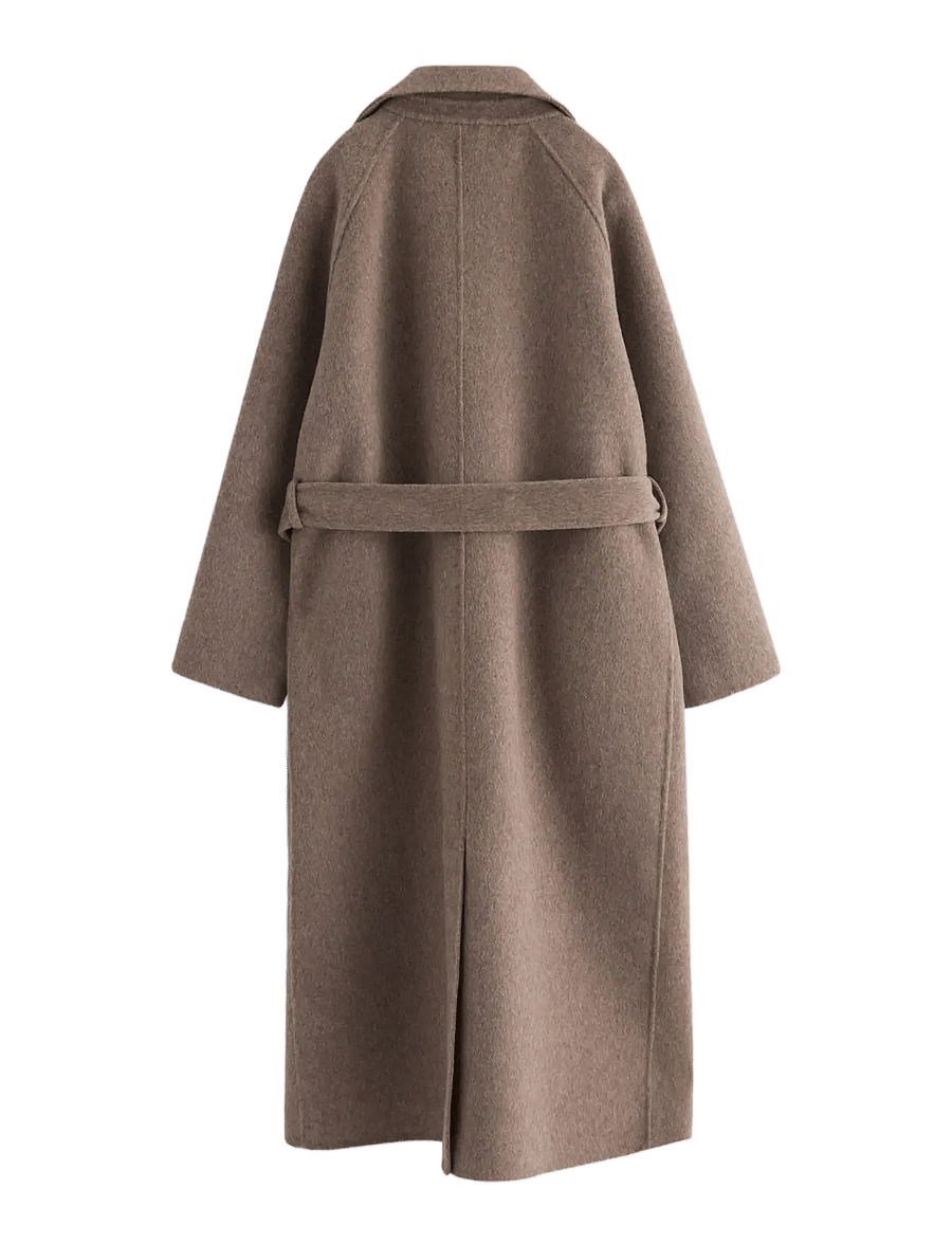 Lindex - Kåpe i ullblanding - brown melange - 2