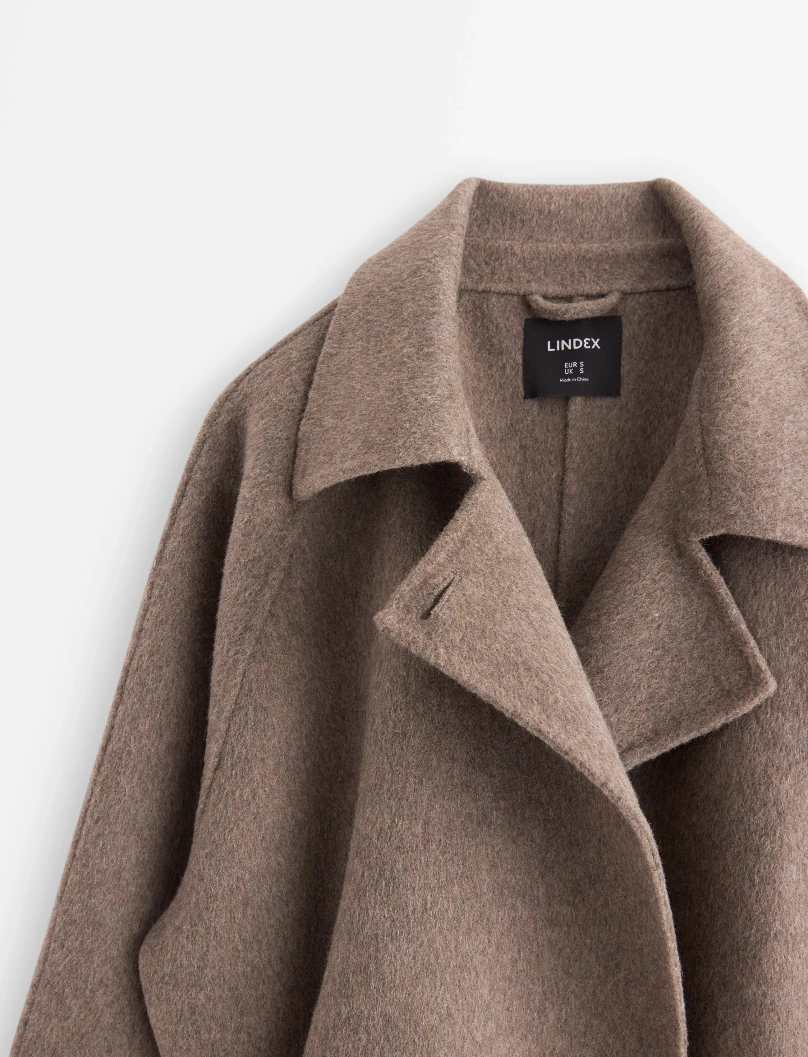 Lindex - Kåpe i ullblanding - brown melange - 5