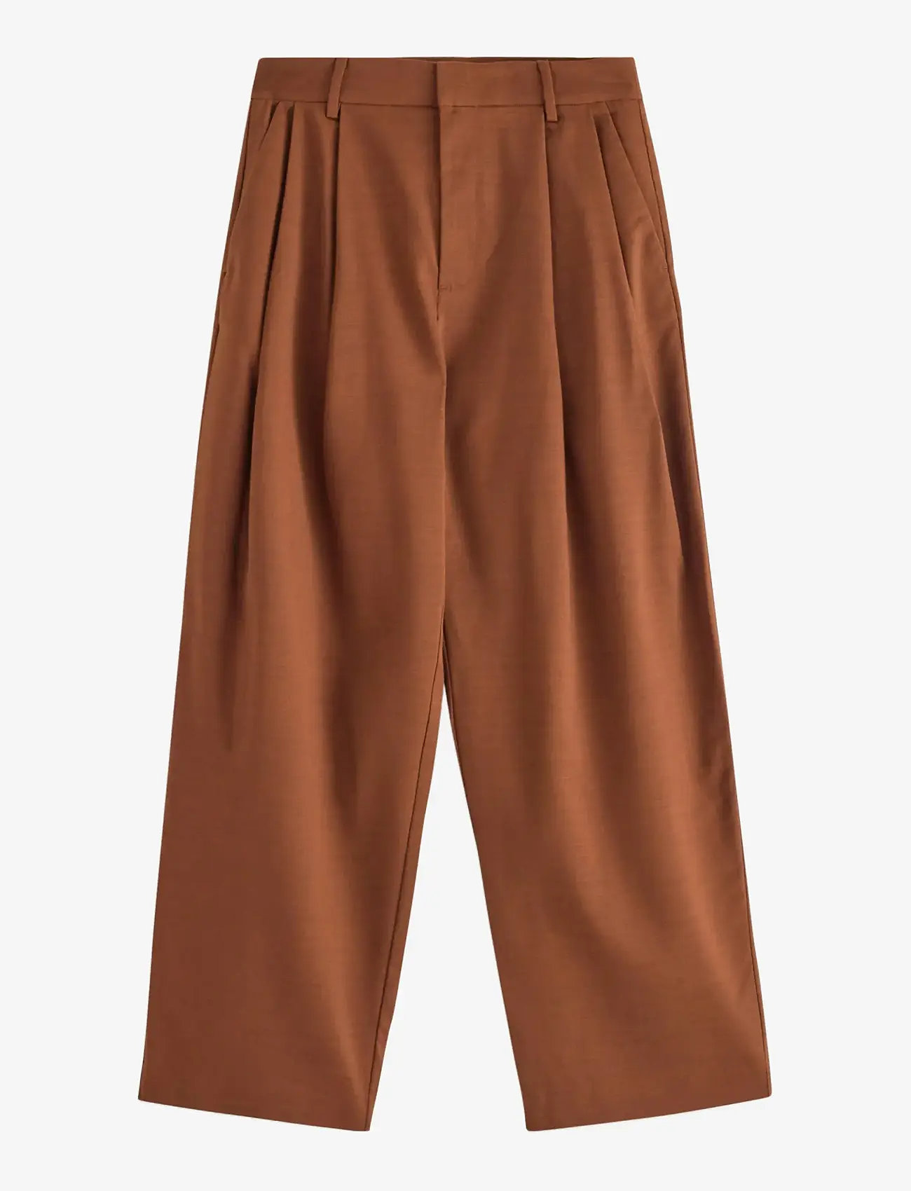 Lindex - Trousers Linda - raka byxor - brown - 1