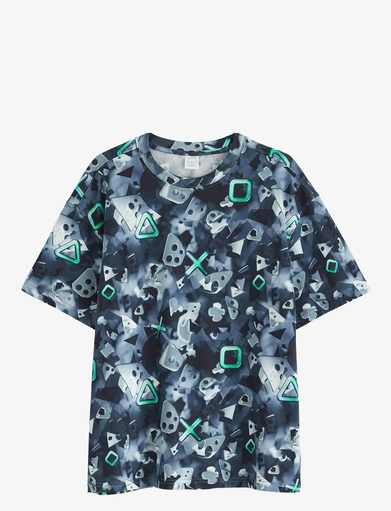 Lindex - T shirt AI symbols aop - short-sleeved t-shirts - dark grey - 1