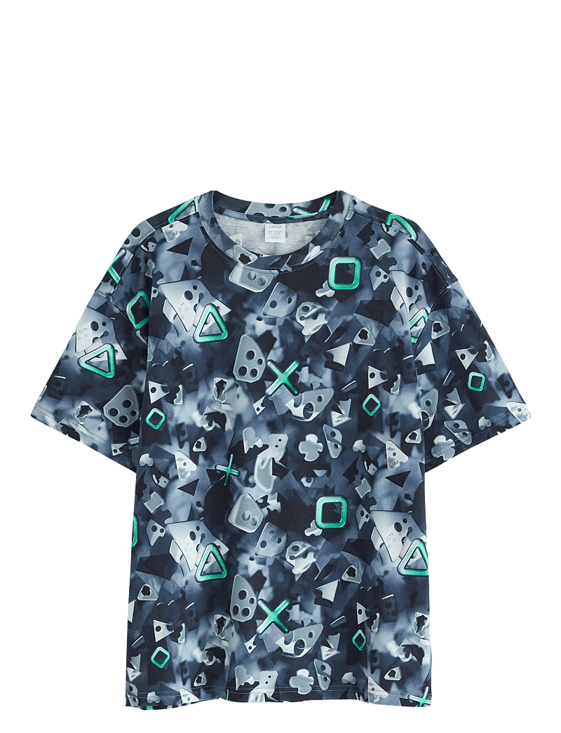 Lindex - T shirt AI symbols aop - short-sleeved t-shirts - dark grey - 1