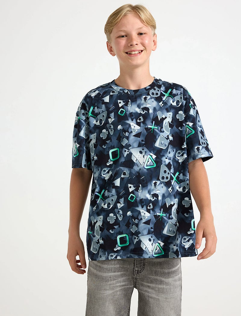 Lindex - T shirt AI symbols aop - short-sleeved t-shirts - dark grey - 0