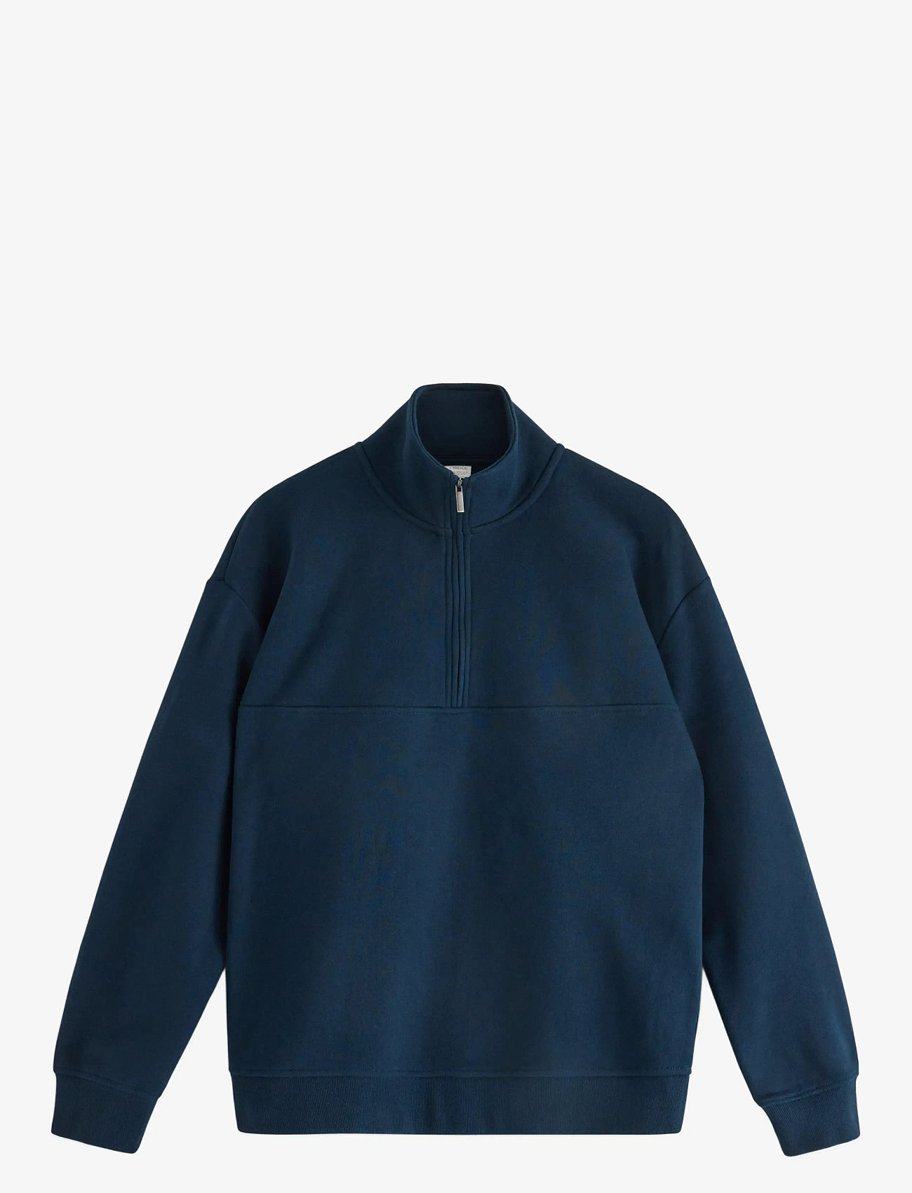 Lindex - Sweater halfzip solid cut n s - efterårstøj - dark navy - 0