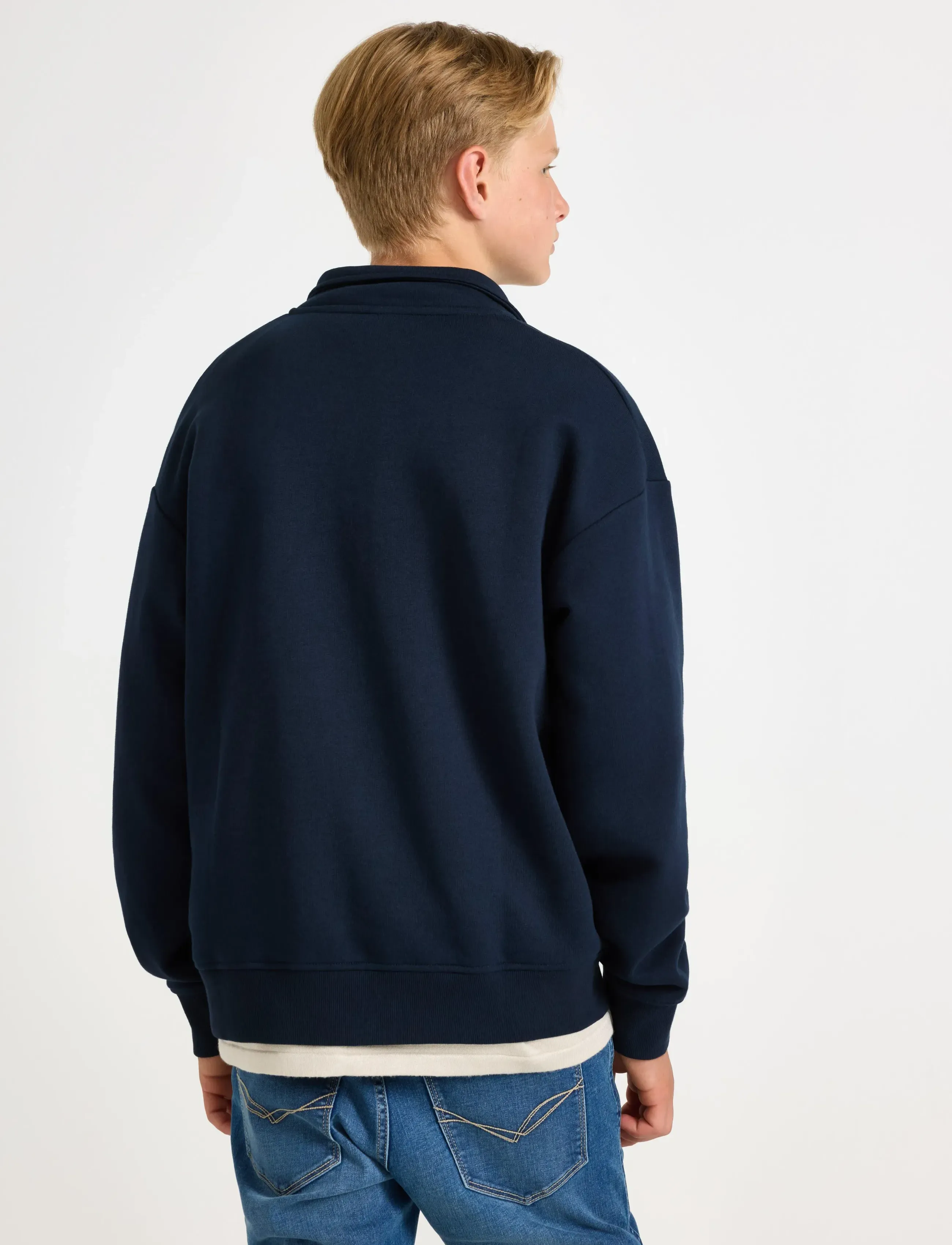 Lindex - Sweater halfzip solid cut n s - sweatshirts - dark navy - 3
