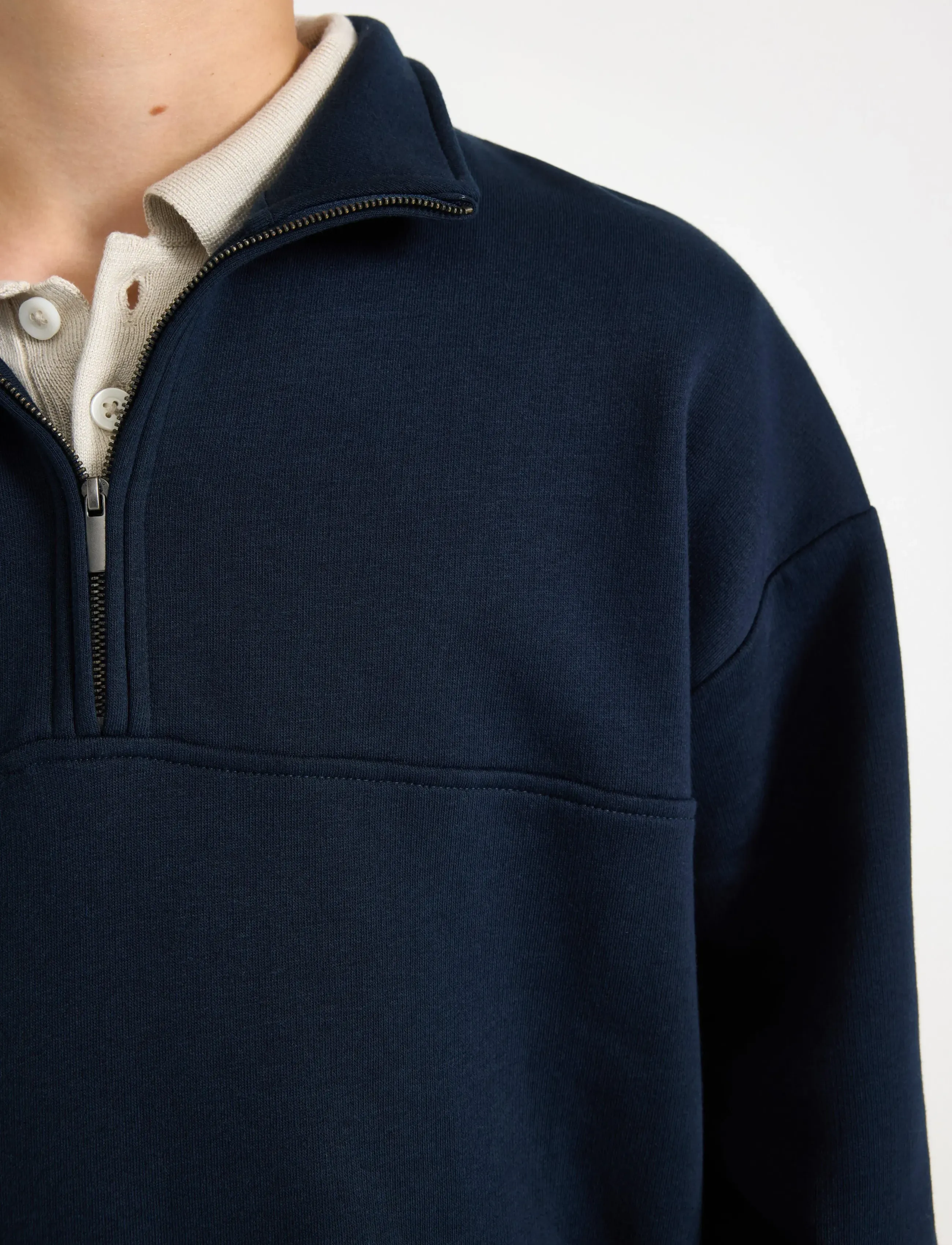 Lindex - Sweater halfzip solid cut n s - sweatshirts - dark navy - 4