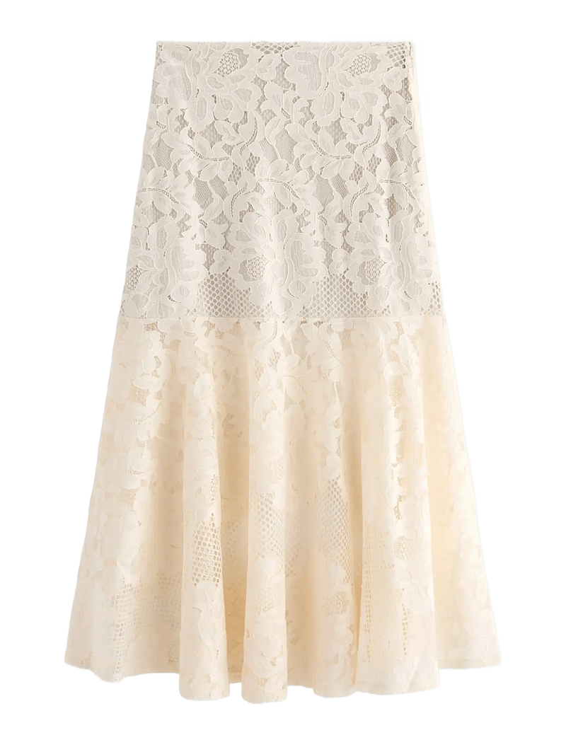 Lindex - Maxi skjørt i blonde - maksiseelikud - light beige - 1