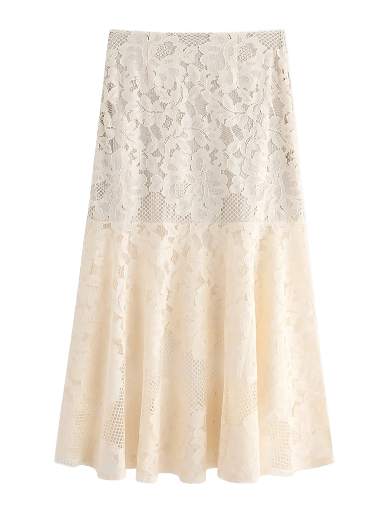 Lindex - Maxi skjørt i blonde - maksiseelikud - light beige - 2
