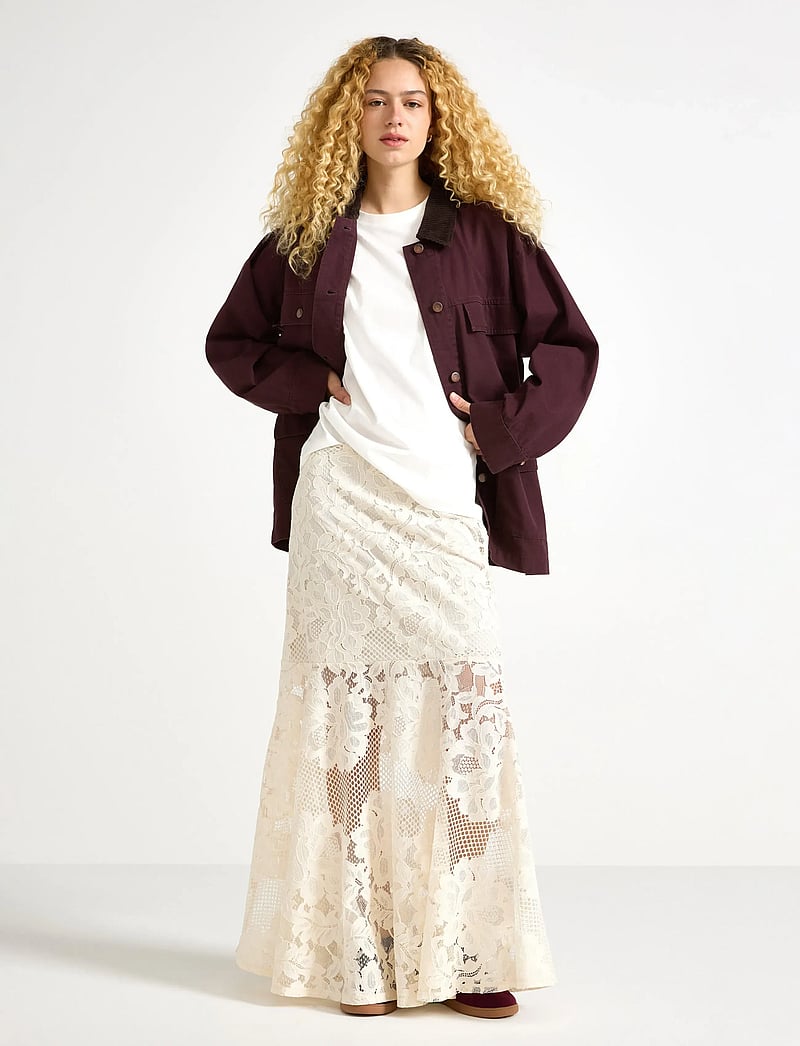 Lindex - Maxi skjørt i blonde - maksiseelikud - light beige - 0