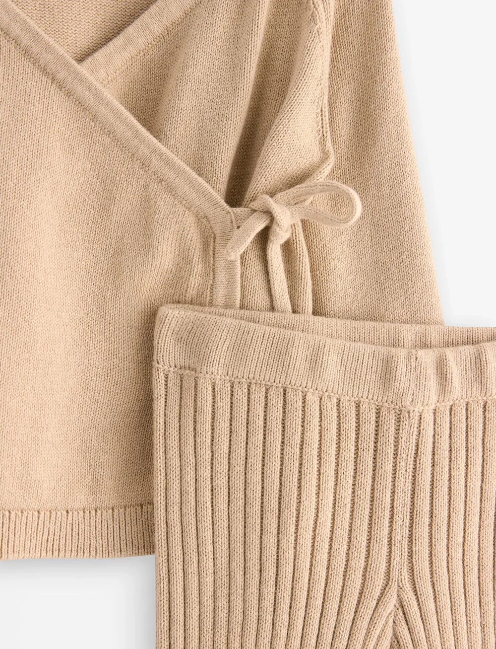 Lindex - Set sweater leggings knitted - set med långärmad t-shirt - beige - 2