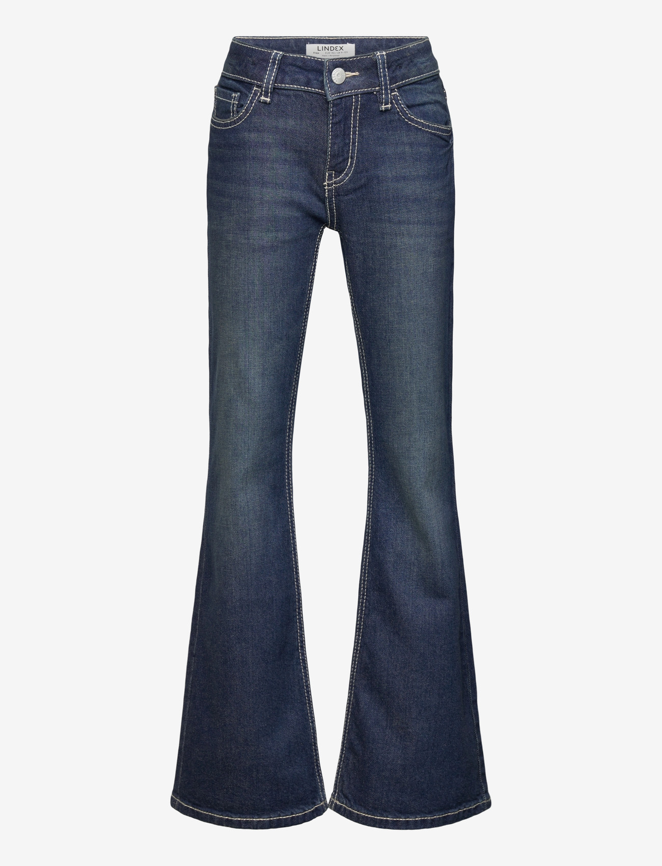 Lindex - Trousers denim Freja embroider - dark denim - 1