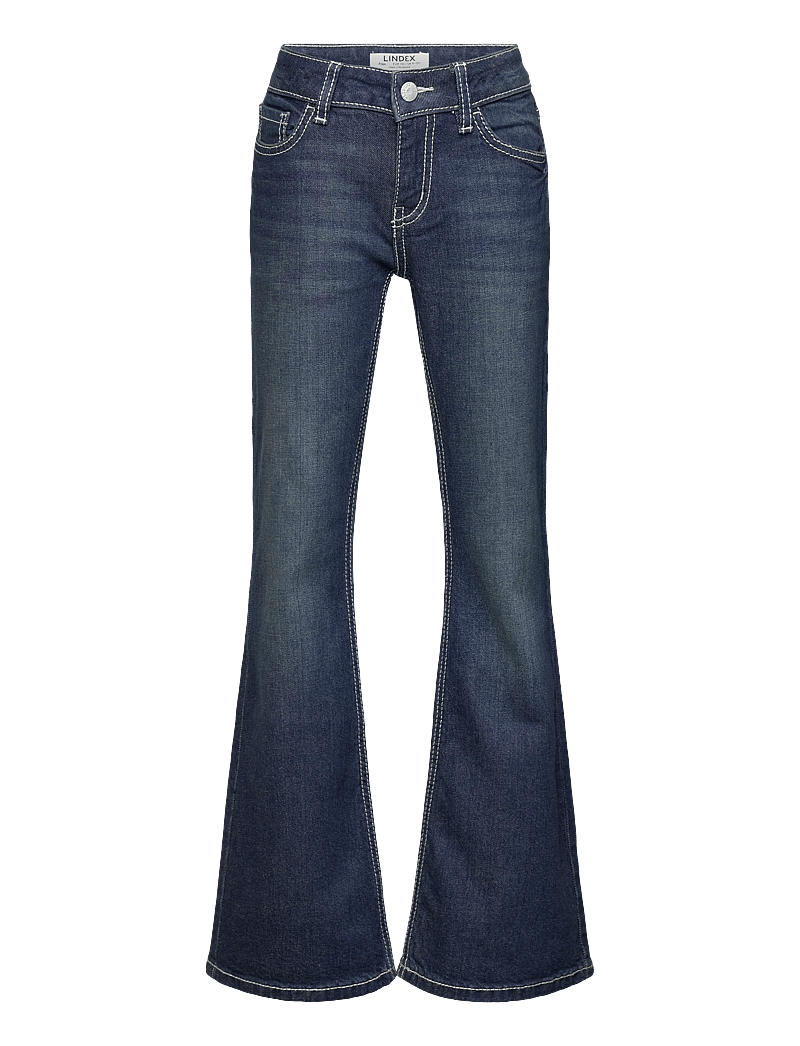 Lindex - Trousers denim Freja embroider - bootcut jeans - dark denim - 1