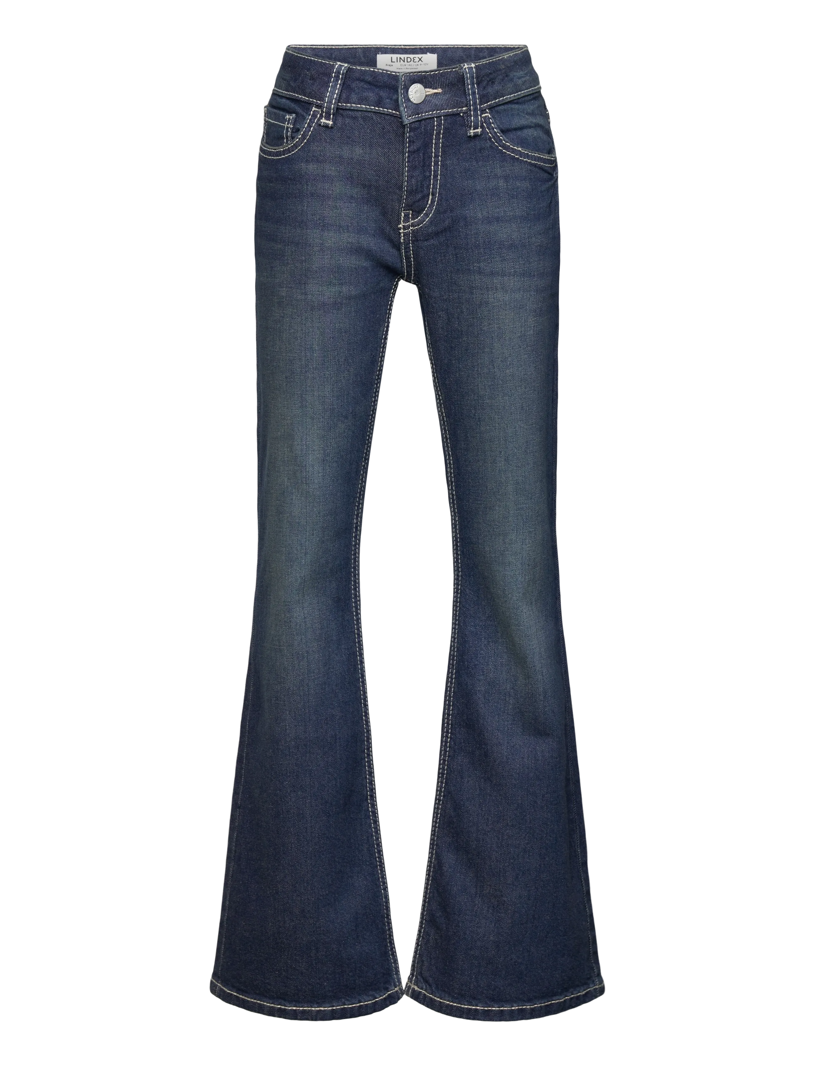 Lindex - Trousers denim Freja embroider - dark denim - 1