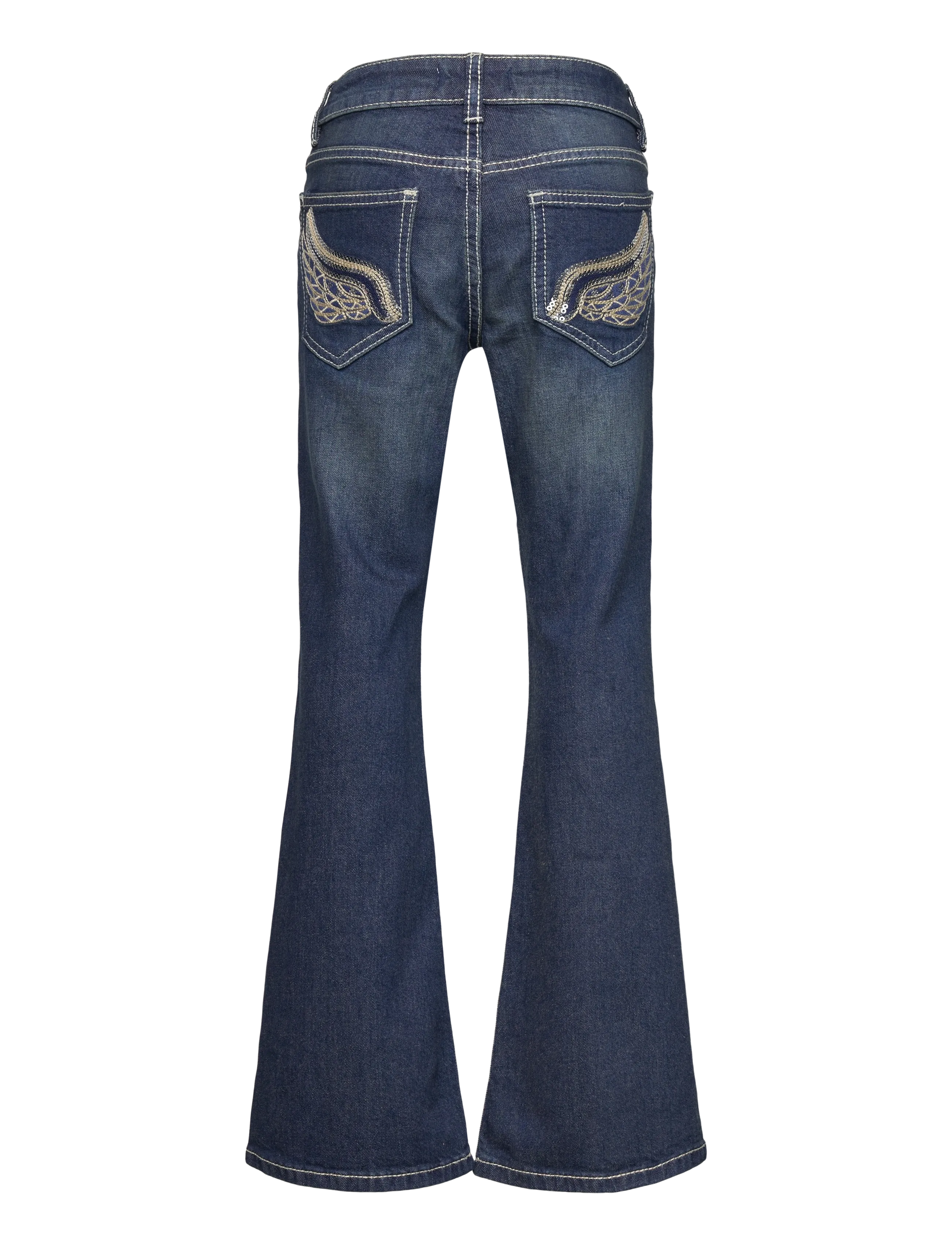 Lindex - Trousers denim Freja embroider - dark denim - 2