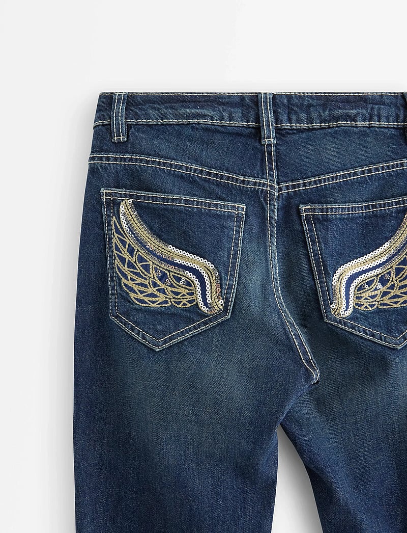 Lindex - Trousers denim Freja embroider - bootcut jeans - dark denim - 5