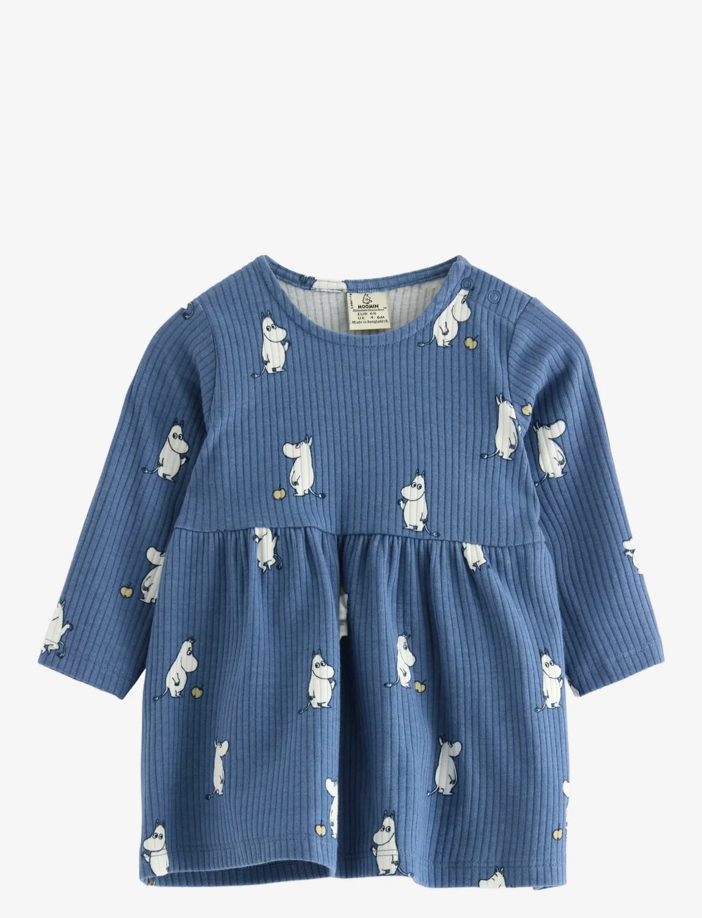 Lindex - Dress Moomin - langærmede babykjoler - light dusty blue - 0
